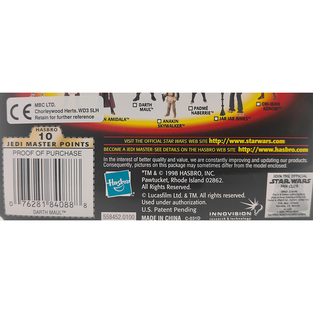 Star Wars Episode 1 Darth Maul Jedi Duel CommTech Chip 3.75 Inch Action Figure Hasbro 1999 – Star Wars, Hasbro, 9.5 cm, 1999, pre-owned collector piece, Uncanny Collectibles Dublin Ireland