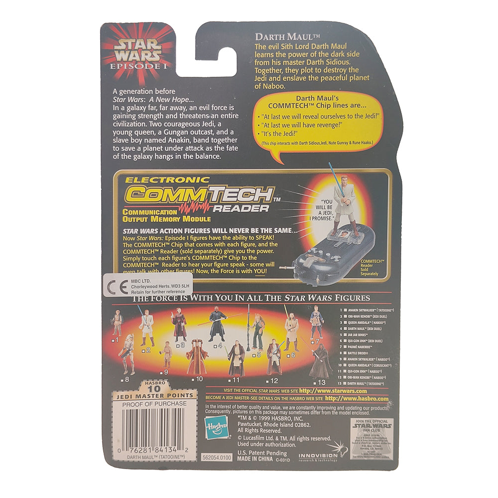 Buy Star Wars Episode 1 Darth Maul Tatooine CommTech Chip 3 75 Inch Action Figure Hasbro 1998 collectible online at Uncanny Collectibles