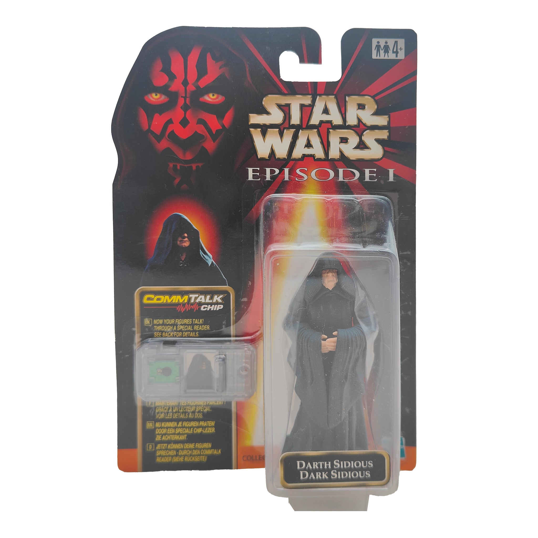 Star Wars Episode 1 Darth Sidious CommTech Chip 3.75 Inch Action Figure Hasbro 1999 – Star Wars, Hasbro, 9.5 cm, 1999, pre-owned collector piece, Uncanny Collectibles Dublin Ireland