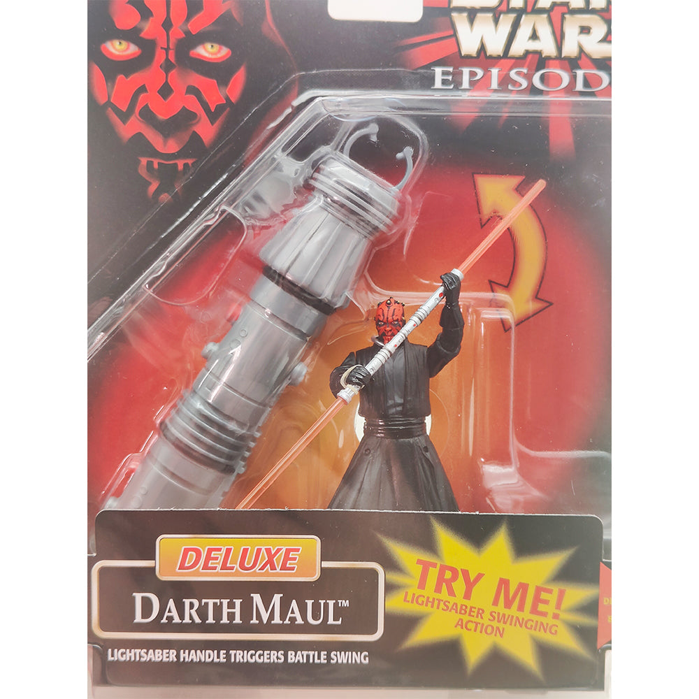 Star Wars Episode 1 Deluxe Darth Maul 3.75 Inch Action Figure With Lightsaber Handle Hasbro 1999 – Star Wars, Hasbro, 9.5 cm, 1999, pre-owned collector piece, Uncanny Collectibles Dublin Ireland