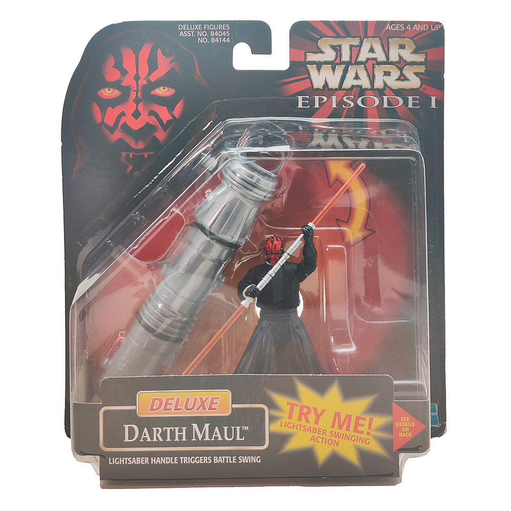 Star Wars Episode 1 Deluxe Darth Maul 3.75 Inch Action Figure With Lightsaber Handle Hasbro 1999 – Star Wars, Hasbro, 9.5 cm, 1999, pre-owned collector piece, Uncanny Collectibles Dublin Ireland