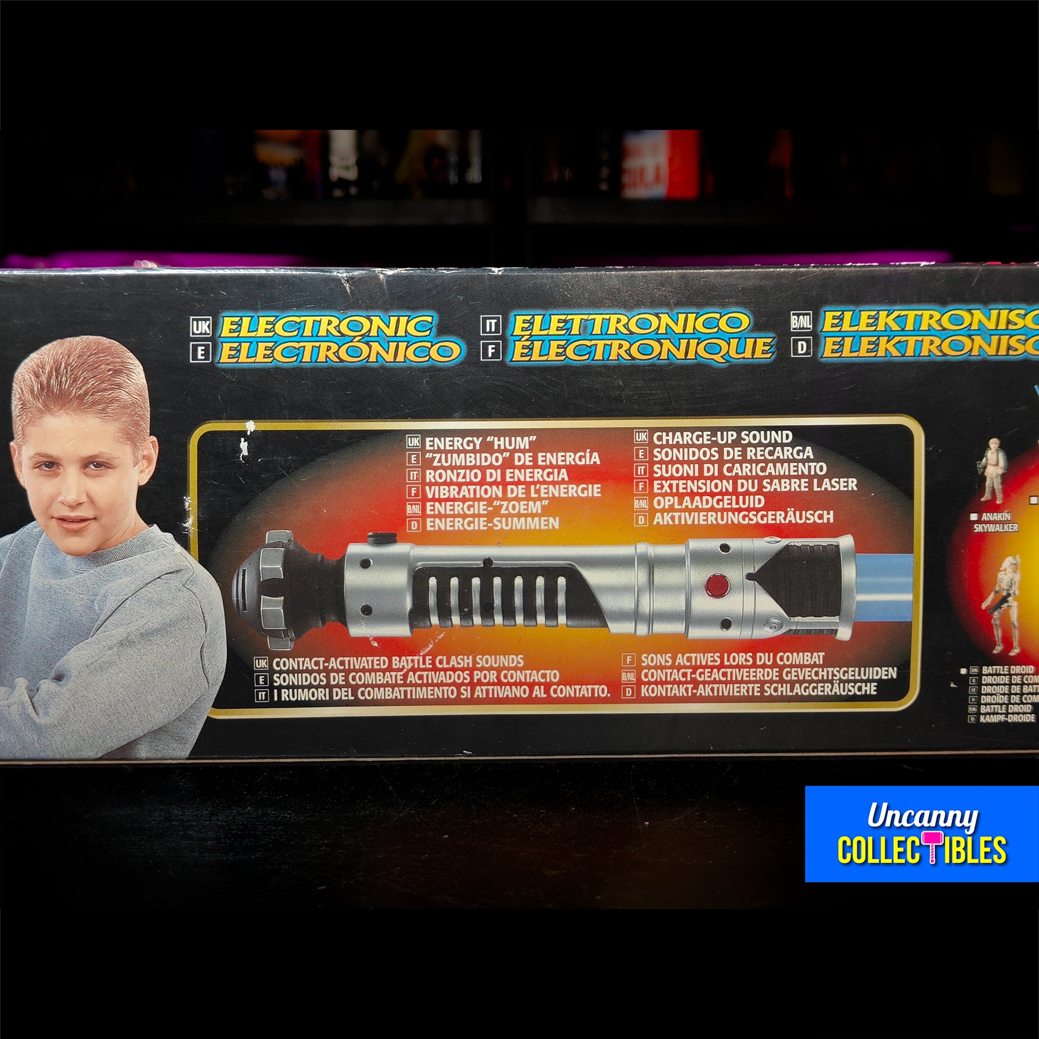 Star Wars Episode 1 Electronic Expandable Obi Wan Kenobi Lightsaber 1999 91cm – Star Wars, Hasbro, 91 cm, 1999, pre-owned collector piece, Uncanny Collectibles Dublin Ireland