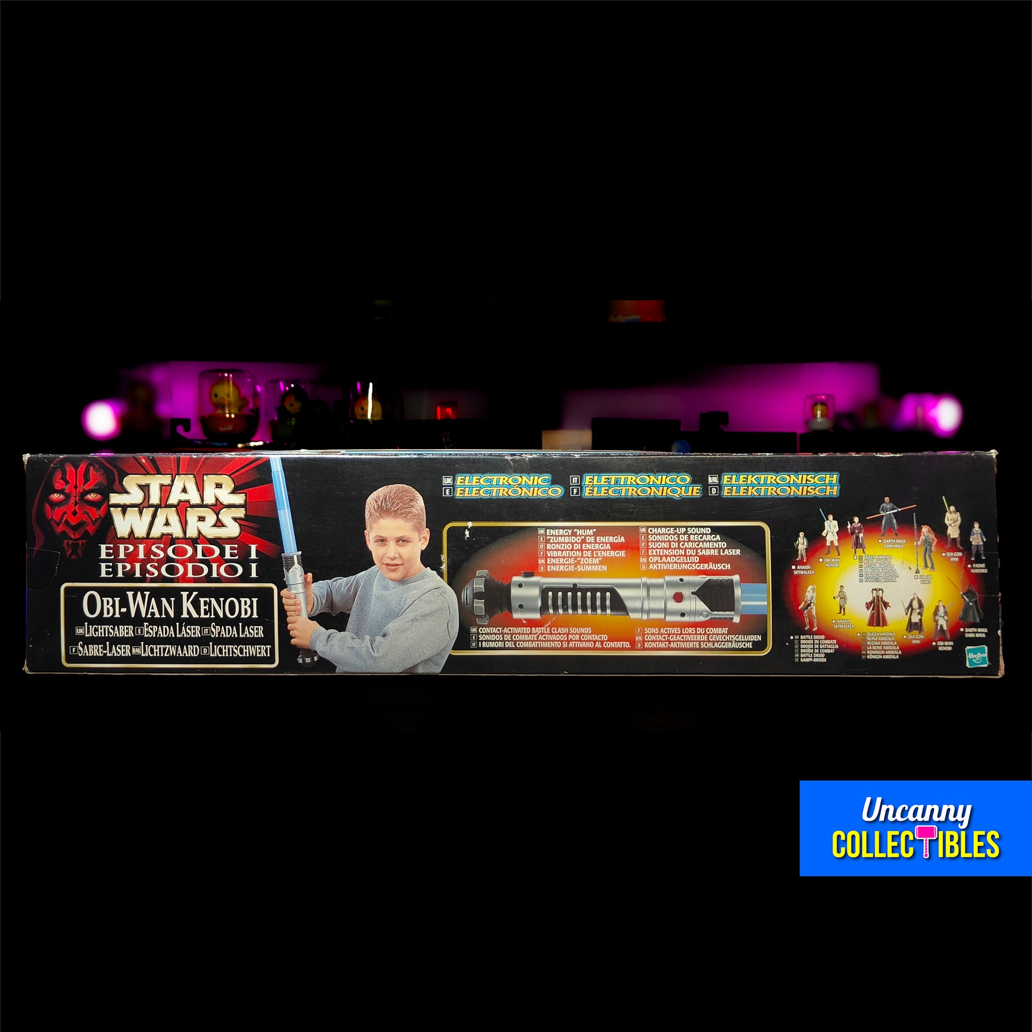 Star Wars Episode 1 Electronic Expandable Obi Wan Kenobi Lightsaber 1999 91cm – Star Wars, Hasbro, 91 cm, 1999, pre-owned collector piece, Uncanny Collectibles Dublin Ireland