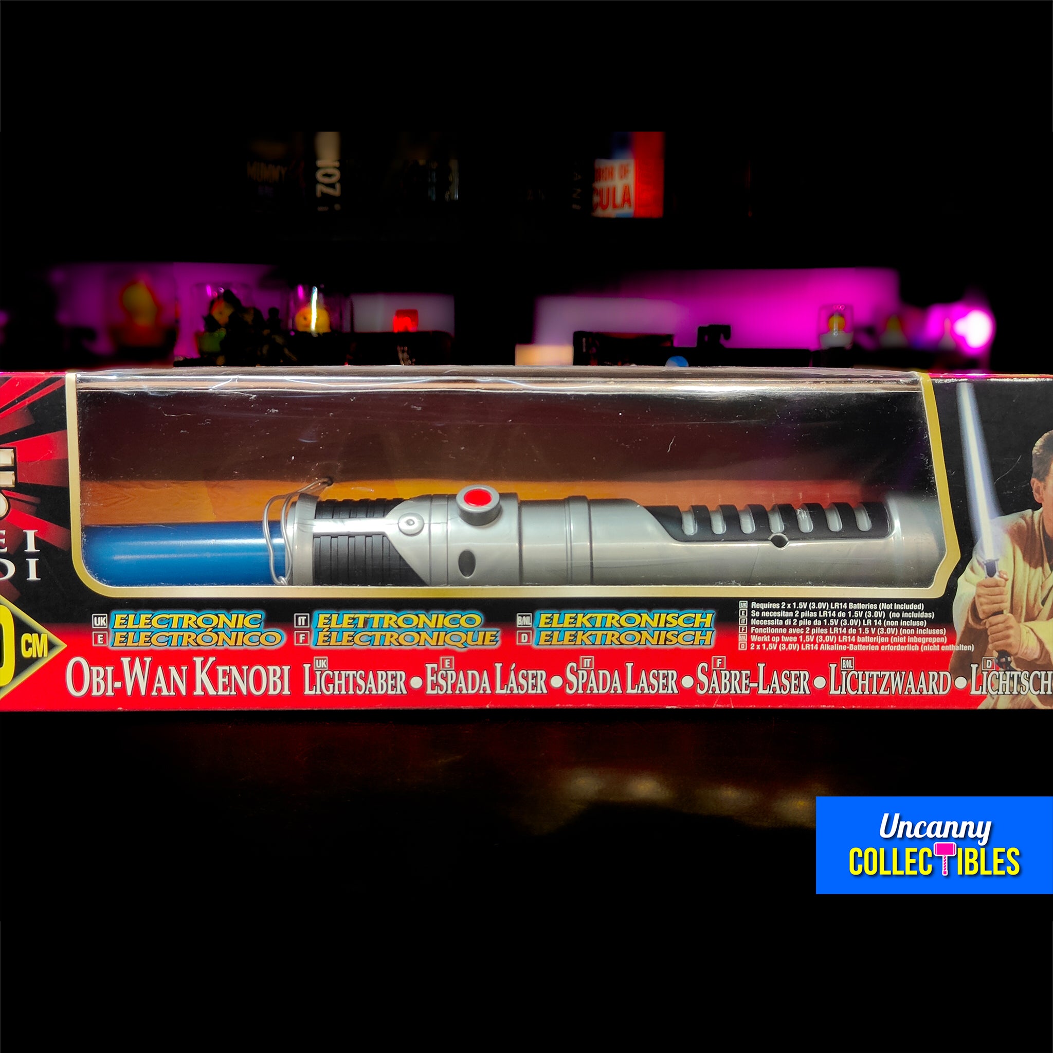 Star Wars Episode 1 Electronic Expandable Obi Wan Kenobi Lightsaber 1999 91cm – Star Wars, Hasbro, 91 cm, 1999, pre-owned collector piece, Uncanny Collectibles Dublin Ireland