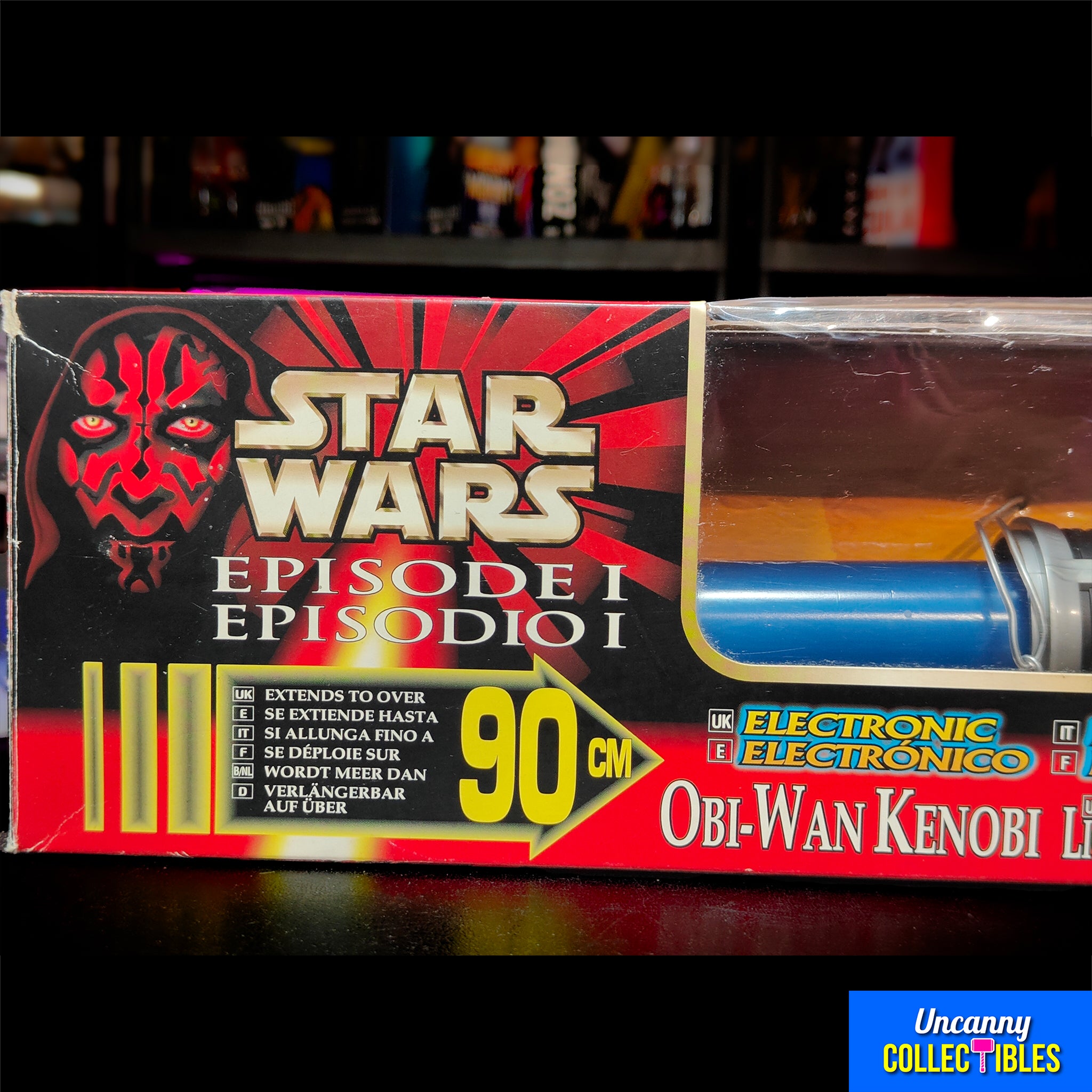 Star Wars Episode 1 Electronic Expandable Obi Wan Kenobi Lightsaber 1999 91cm – Star Wars, Hasbro, 91 cm, 1999, pre-owned collector piece, Uncanny Collectibles Dublin Ireland