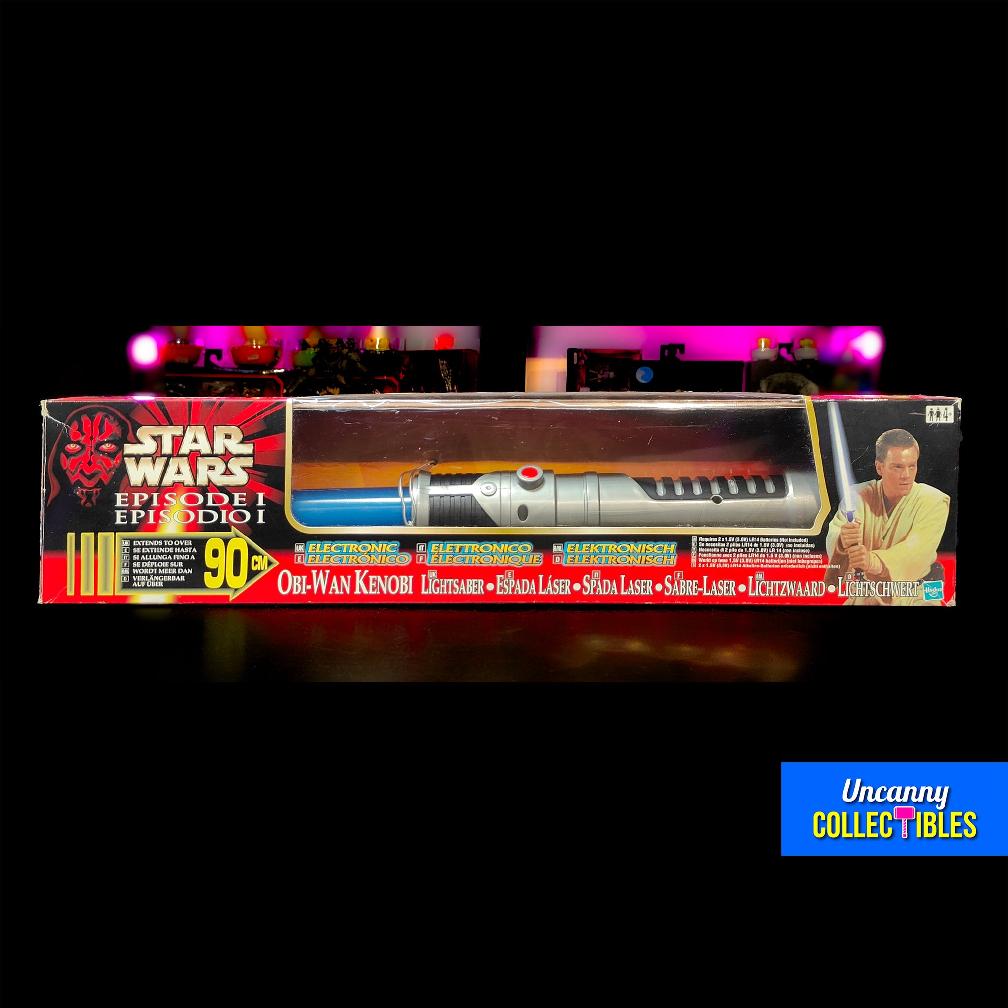 Star Wars Episode 1 Electronic Expandable Obi Wan Kenobi Lightsaber 1999 91cm – Star Wars, Hasbro, 91 cm, 1999, pre-owned collector piece, Uncanny Collectibles Dublin Ireland