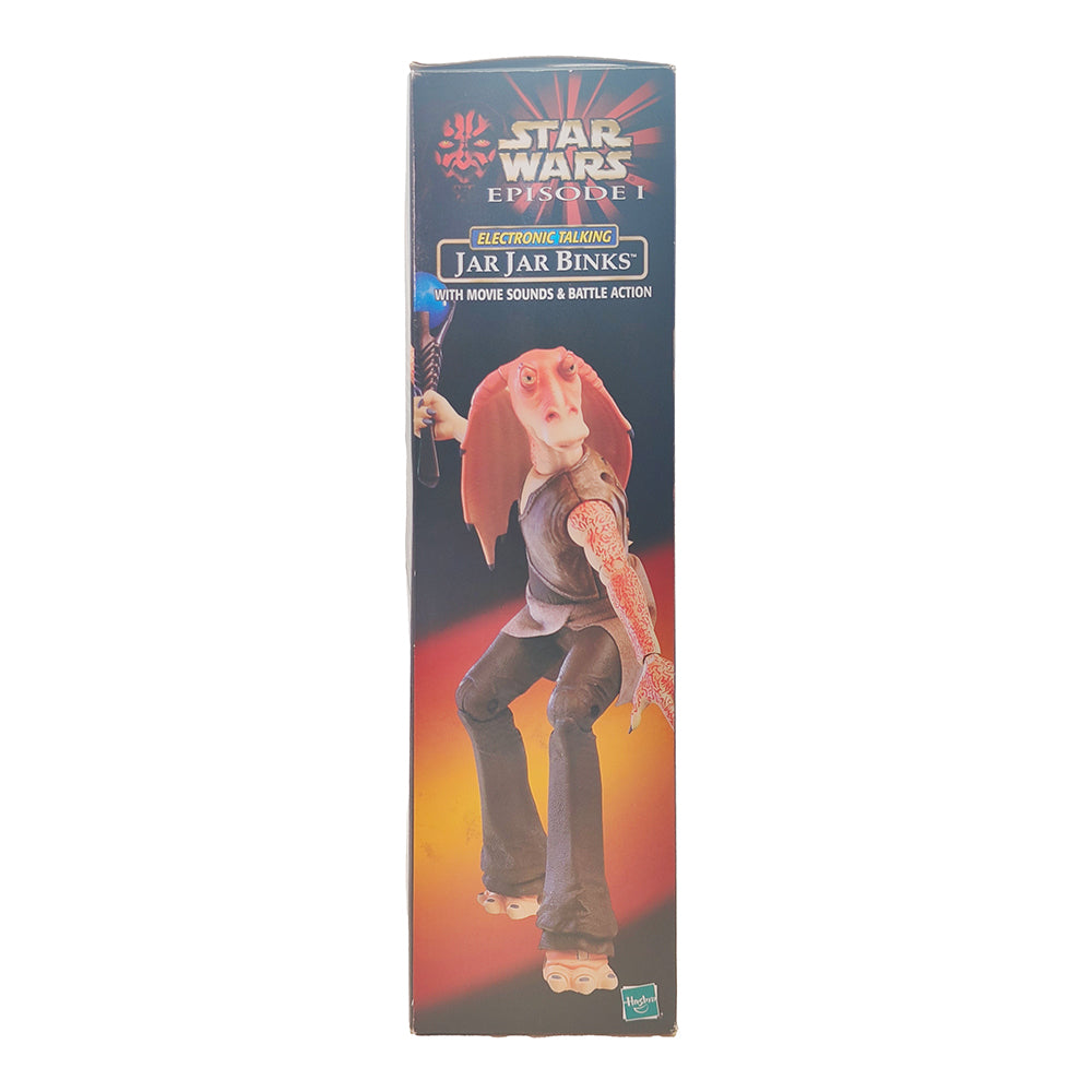 Star Wars Episode 1 Electronic Talking Jar Jar Binks With Movie Sounds and Battle Action 30 cm Action Figure Hasbro 1999 – Star Wars, Hasbro, 30 cm, 1999, pre-owned collector piece, Uncanny Collectibles Dublin Ireland
