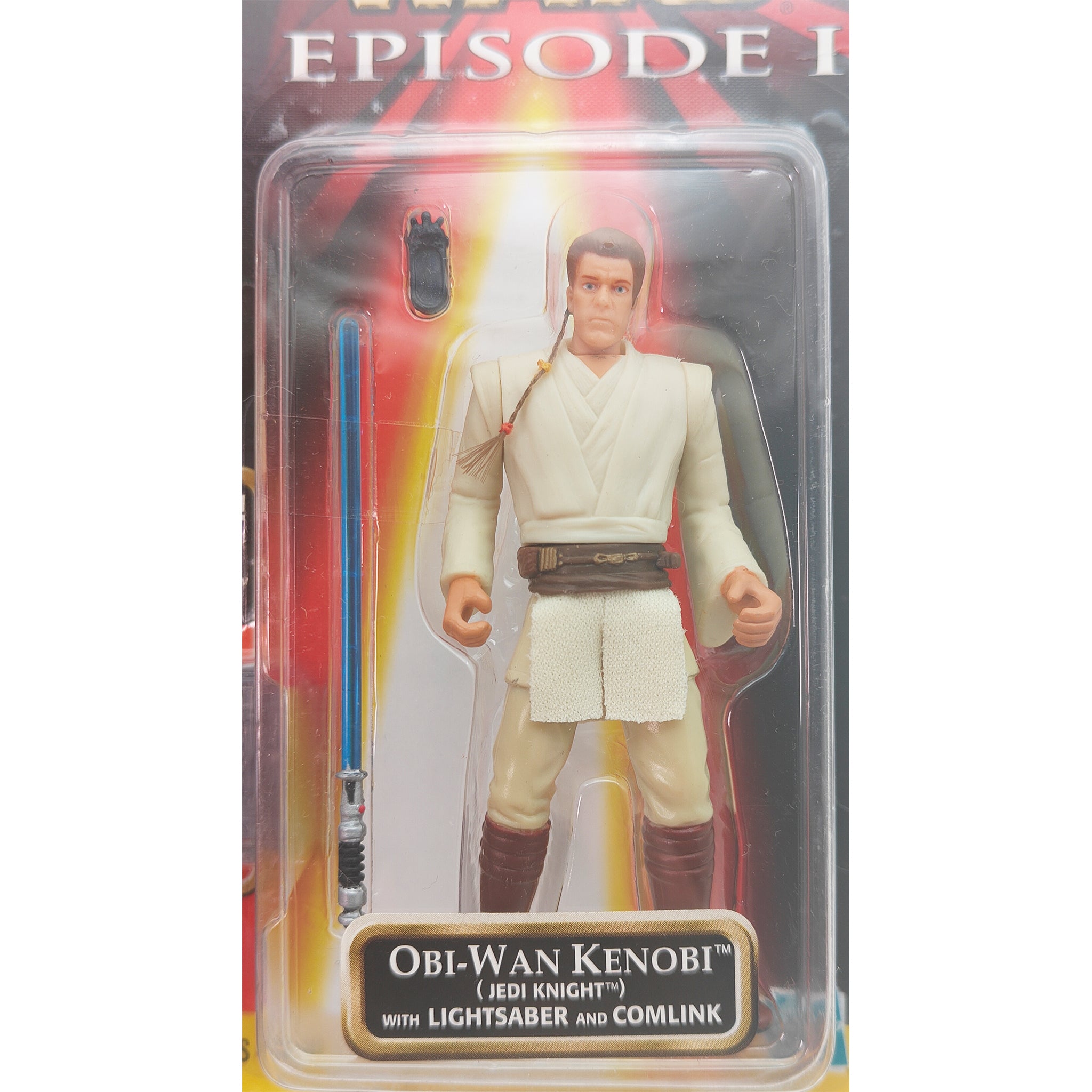 Star Wars Episode 1 Obi Wan Kenobi Jedi Knight CommTech Chip 3.75 Inch Action Figure Hasbro 1999 – Star Wars, Hasbro, 9.5 cm, 1999, pre-owned collector piece, Uncanny Collectibles Dublin Ireland
