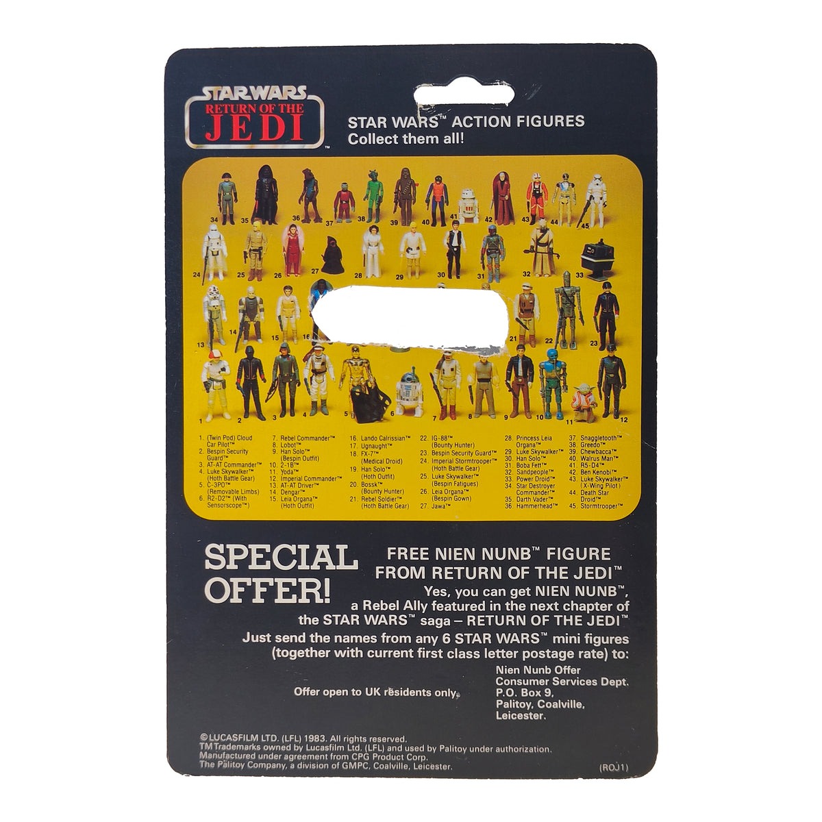 Star Wars ESB ROTJ Cloud Car Pilot Palitoy Cardbacks 3.75 inch 1982