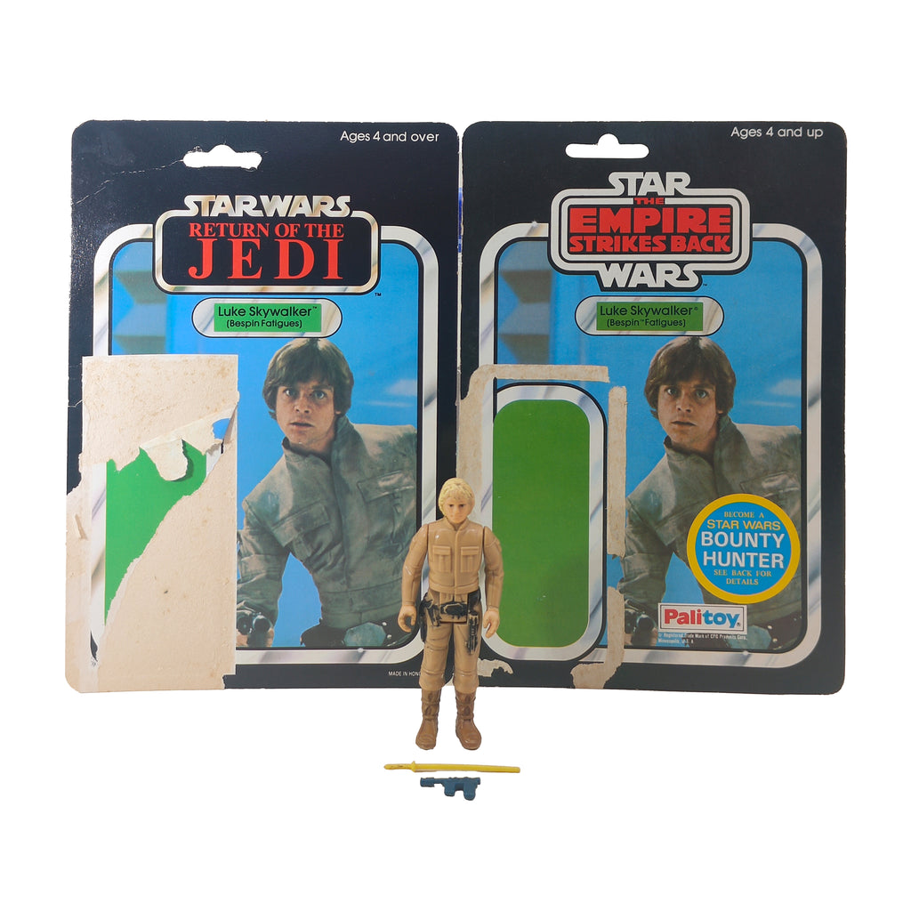 Star Wars ESB ROTJ Luke Skywalker Bespin Fatigues Palitoy Cardbacks 3.75 inch