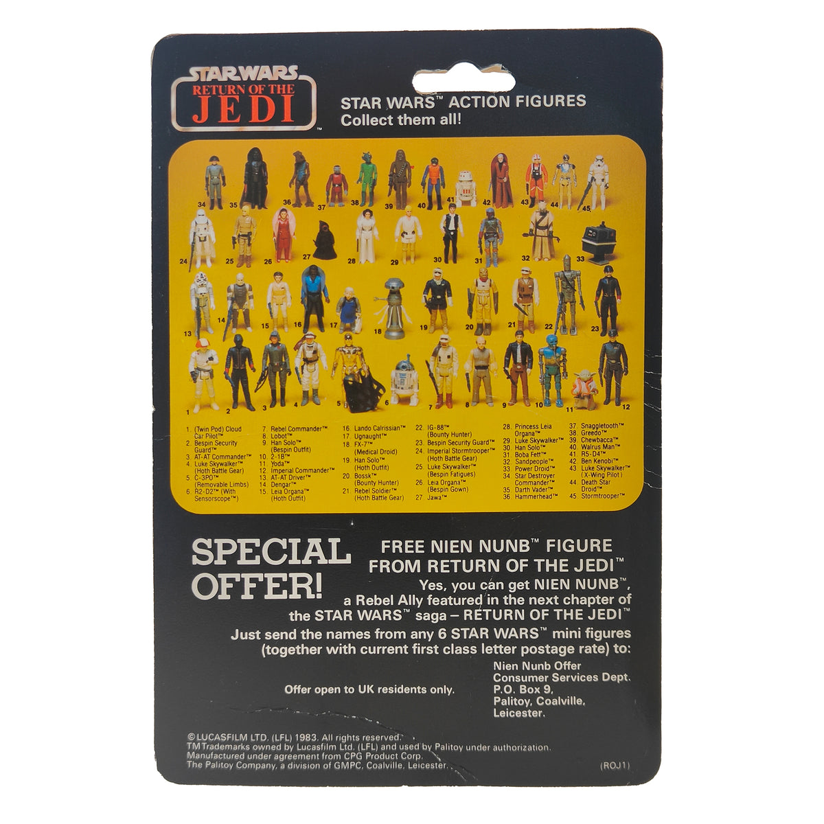 Star Wars ESB ROTJ Luke Skywalker Bespin Fatigues Palitoy Cardbacks 3.75 inch