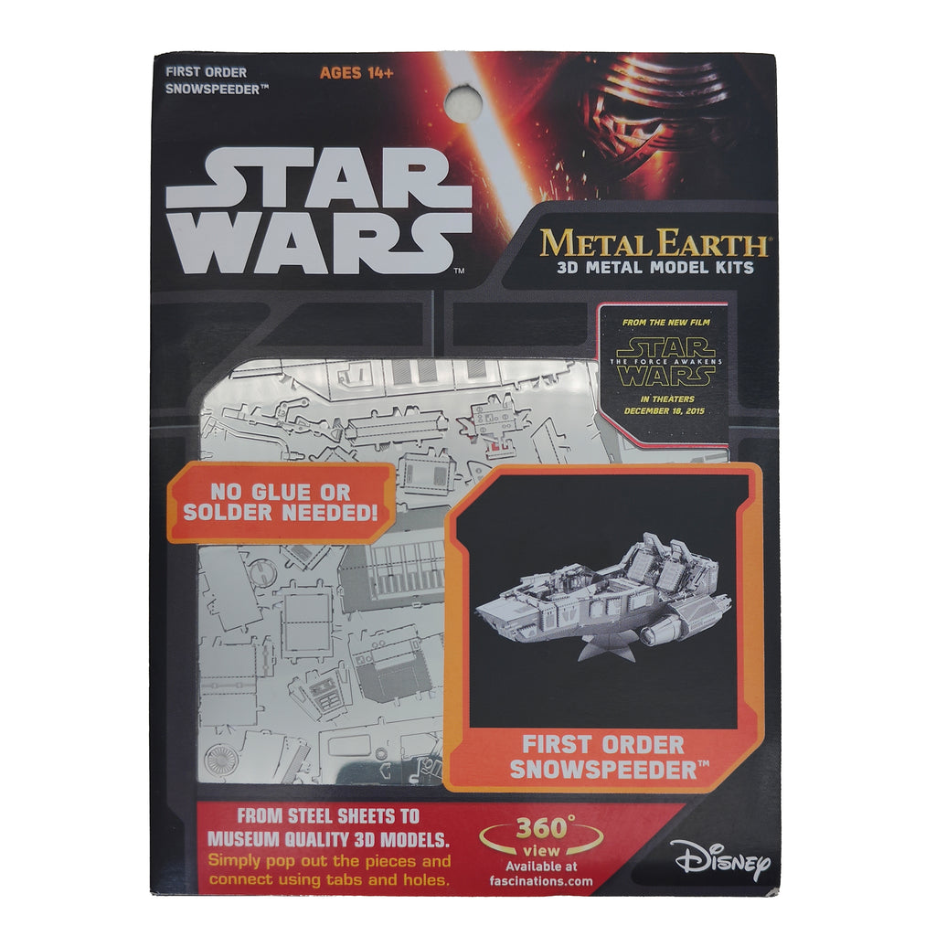 Star Wars First Order Snowspeeder Metal Earth Fascinations 3D Metal Model Kit 2015 – Star Wars, Vintage Brands, 5 cm, 2015, pre-owned collector piece, Uncanny Collectibles Dublin Ireland