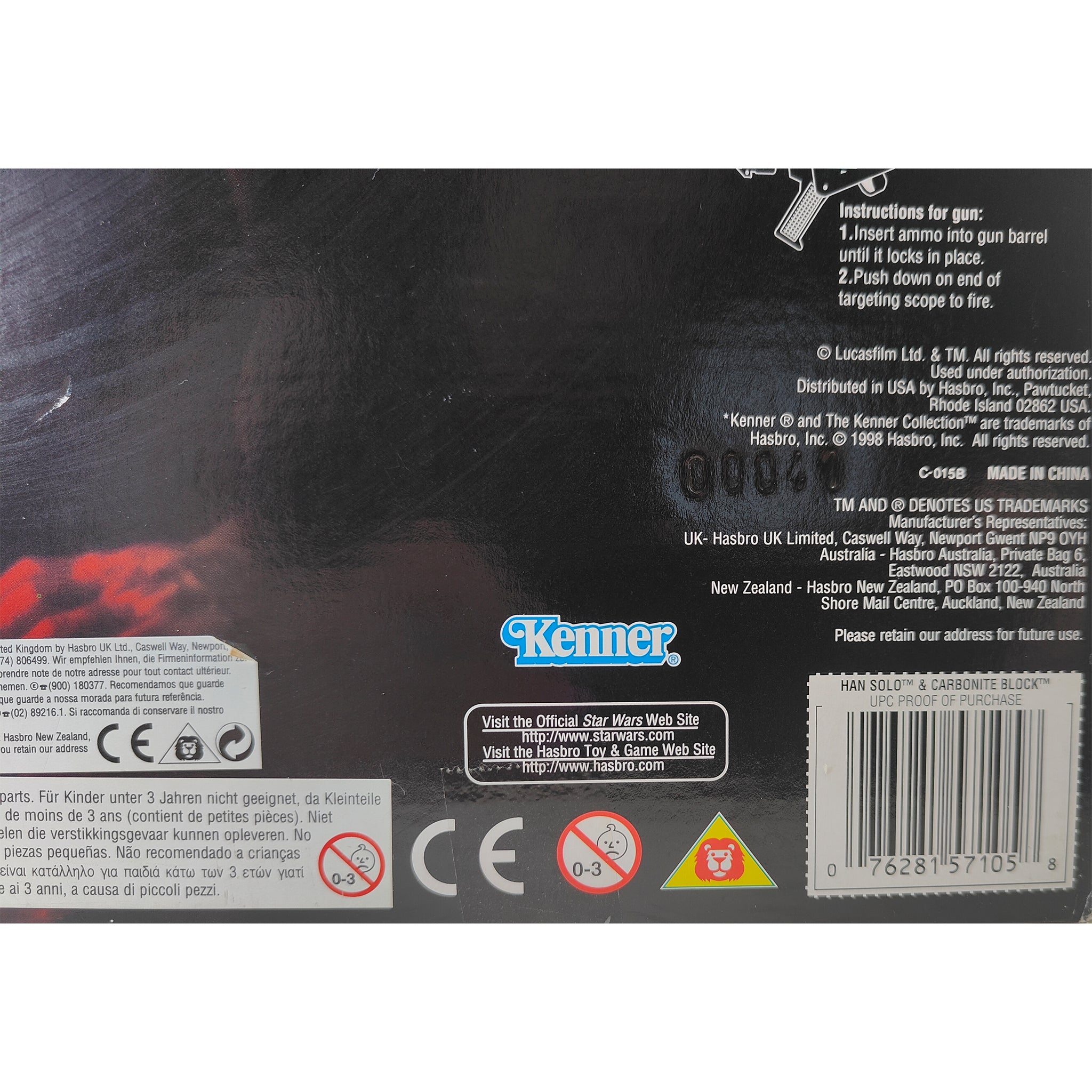 Star Wars Han Solo With Carbonite Block Hasbro Action Figure 1998 30cm – Star Wars, Hasbro, 30 cm, 1998, pre-owned collector piece, Uncanny Collectibles Dublin Ireland