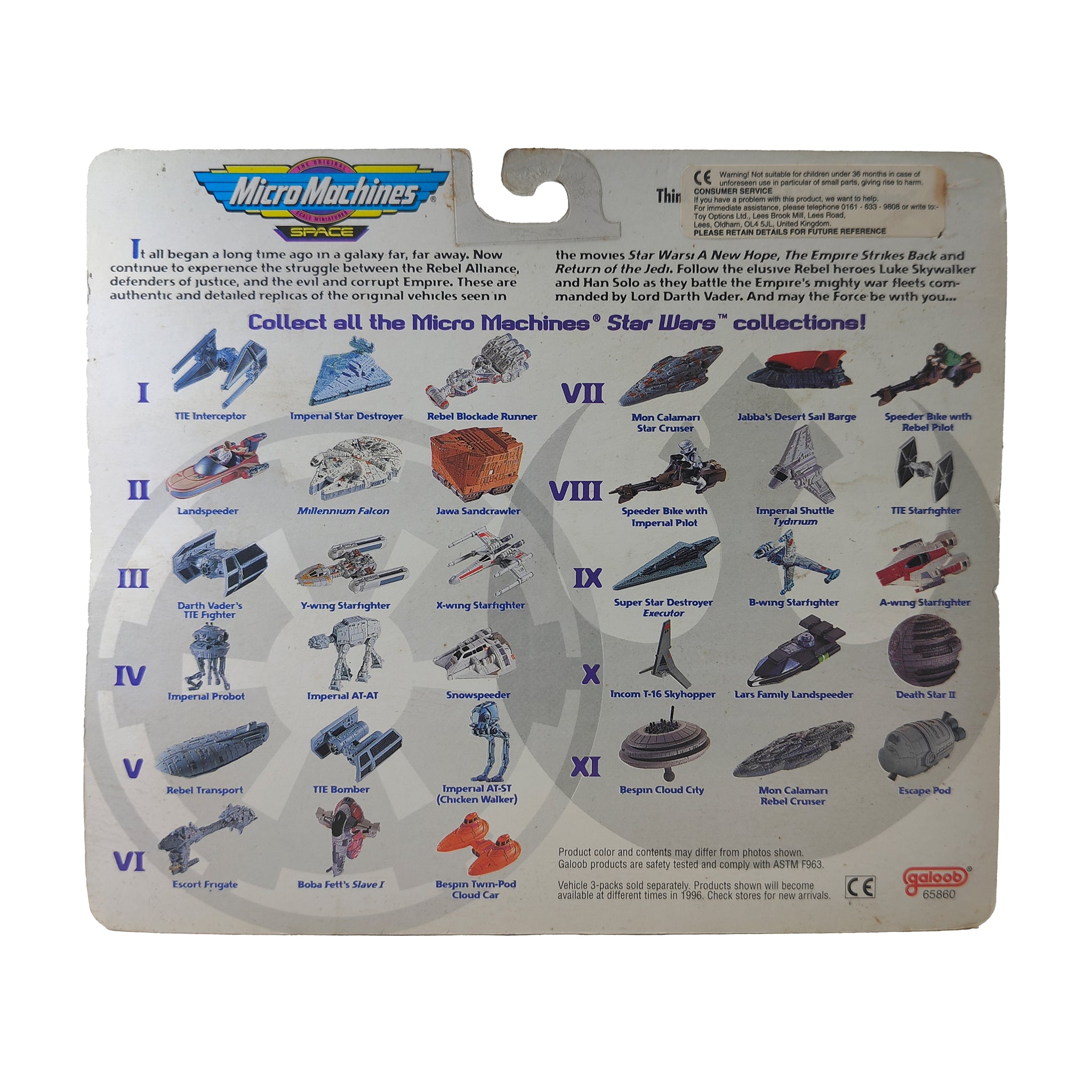 Star Wars Micro Machines Space Collection I TIE Interceptor Star Destroyer Runner – Star Wars, Galoob, 2 cm, 1995, pre-owned collector piece, Uncanny Collectibles Dublin Ireland