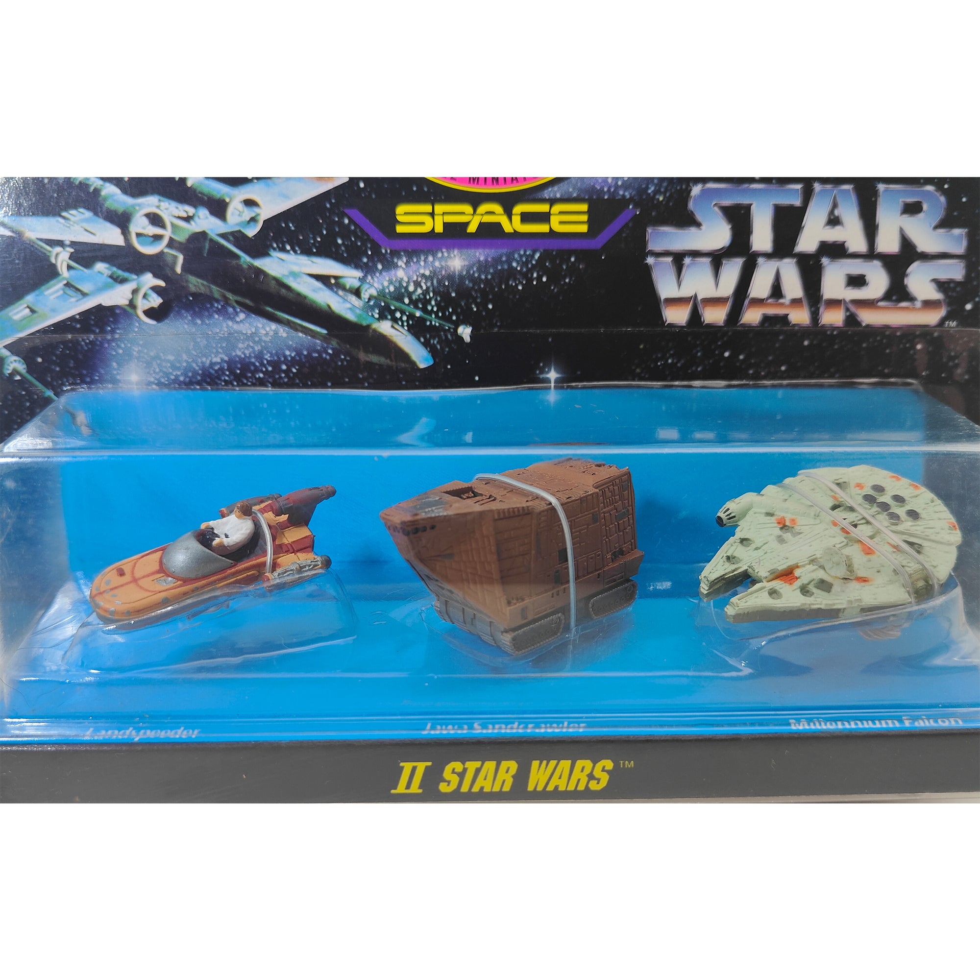 Star Wars Micro Machines Space Collection II Landspeeder Millenium Falcon Sandcrawler