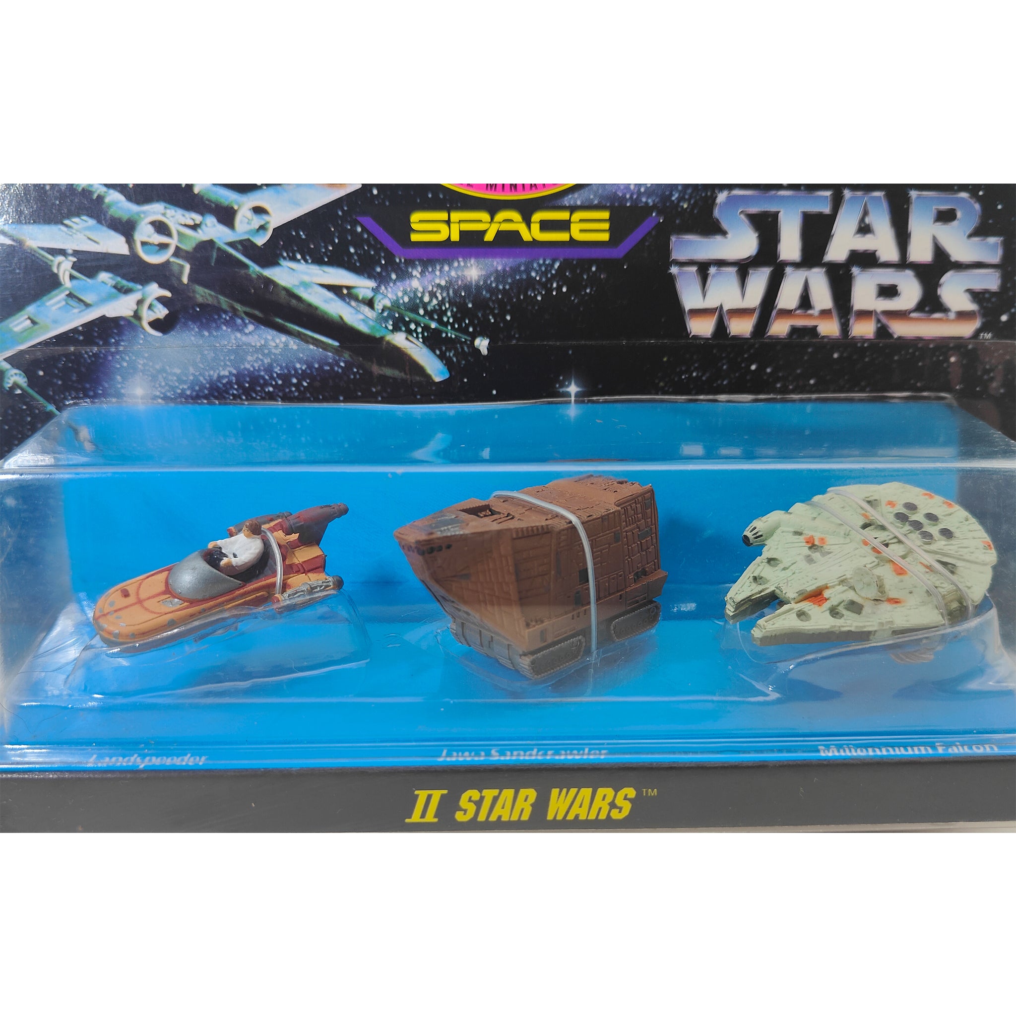 Star Wars Micro Machines Space Collection II Landspeeder Millenium Falcon Sandcrawler – Star Wars, Galoob, 2 cm, 1995, pre-owned collector piece, Uncanny Collectibles Dublin Ireland