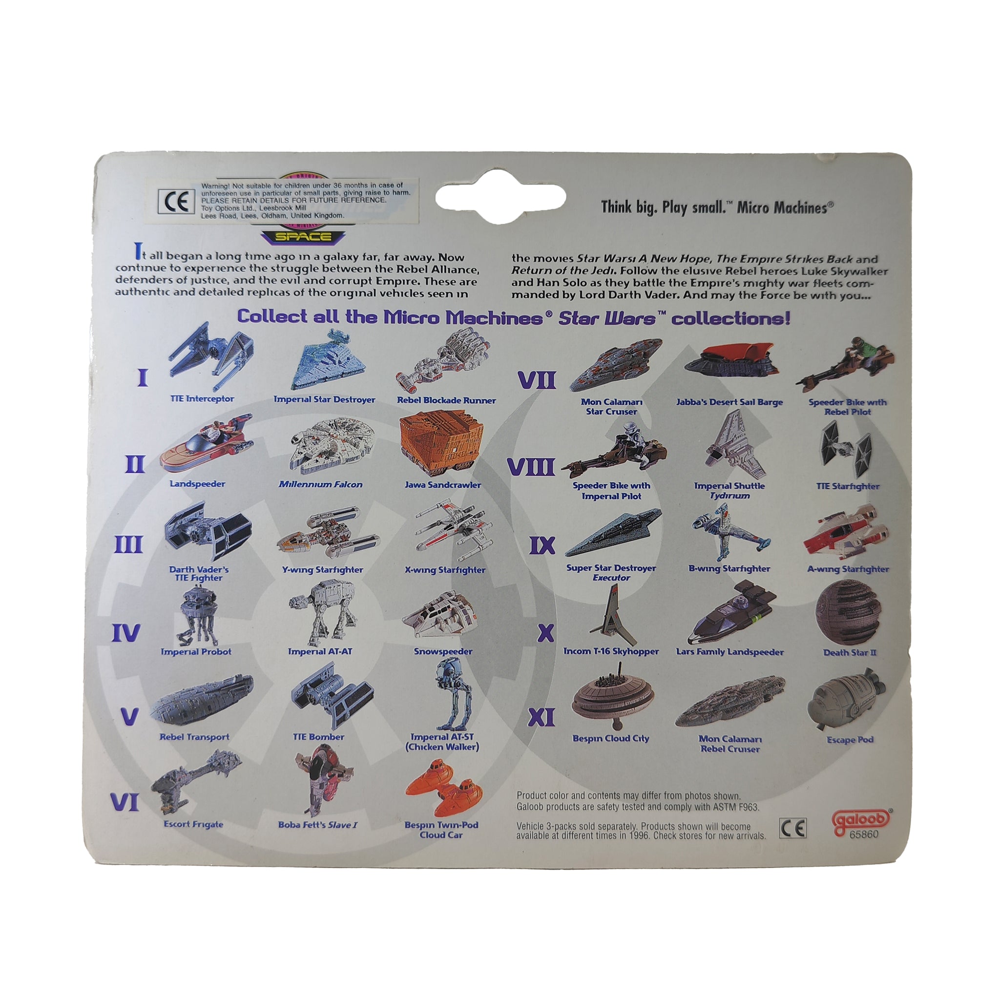 Star Wars Micro Machines Space Collection IX Star Destroyer B Wing A Wing – Star Wars, Galoob, 2 cm, 1995, pre-owned collector piece, Uncanny Collectibles Dublin Ireland