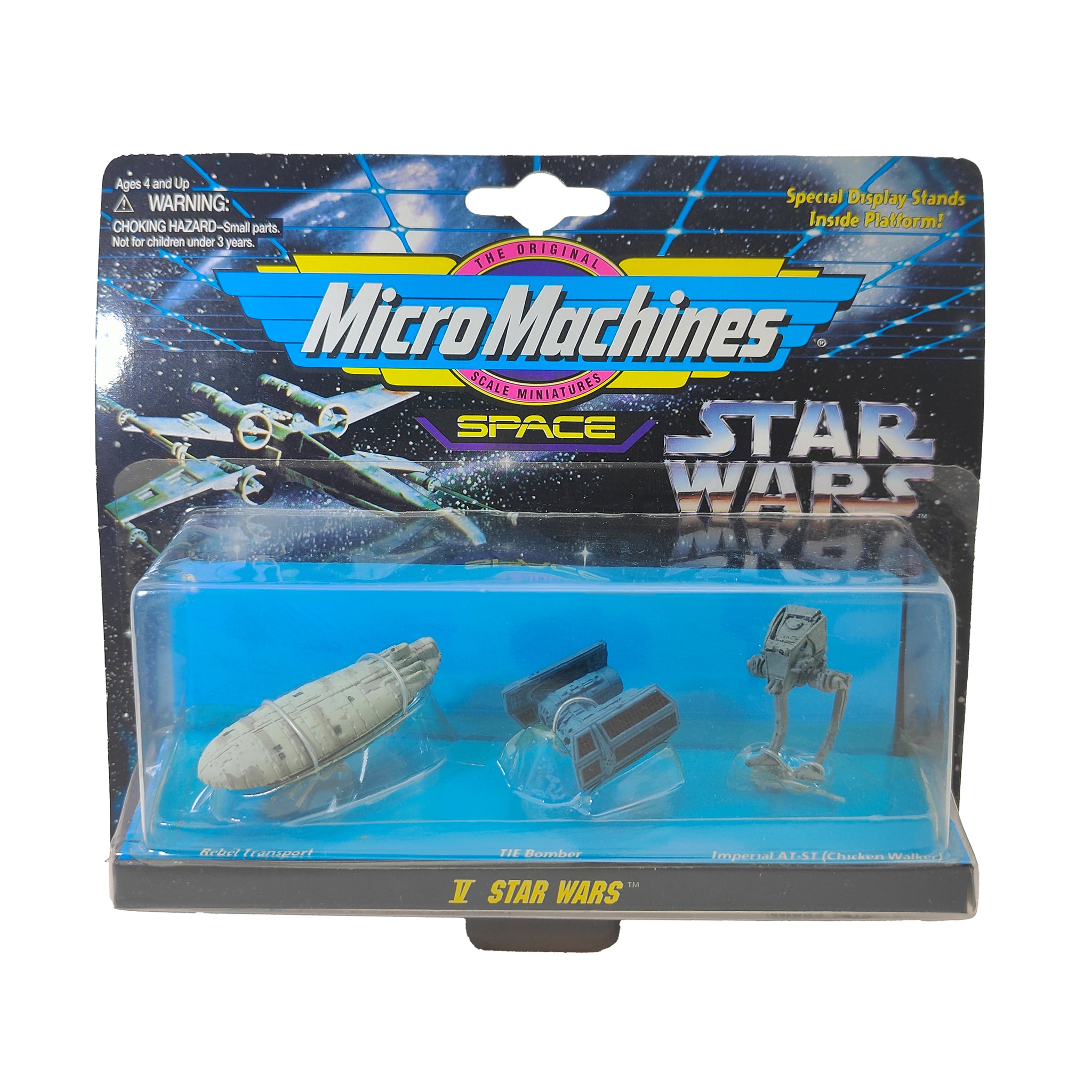 Star Wars Micro Machines Space Collection V Rebel Transport TIE Bomber Imperial AT ST – Star Wars, Galoob, 2 cm, 1995, pre-owned collector piece, Uncanny Collectibles Dublin Ireland