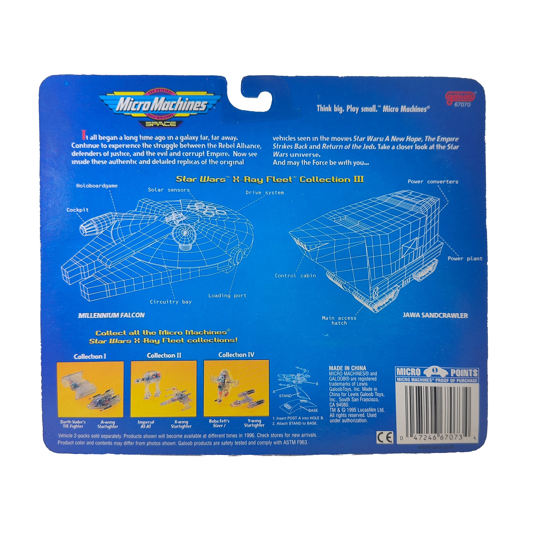 Star Wars Micro Machines X Ray Fleet Collection III  Millenium Falcon Sandcrawler – Star Wars, Galoob, 2 cm, 1996, pre-owned collector piece, Uncanny Collectibles Dublin Ireland