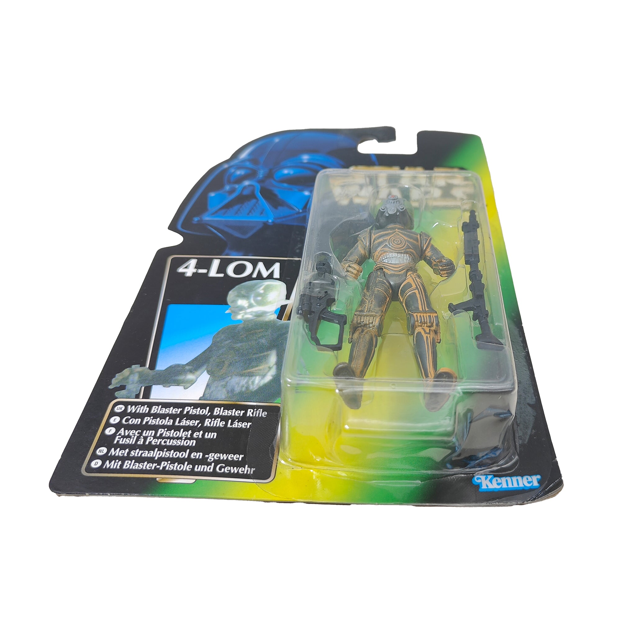 Star Wars Power of The Force 4-Lom Kenobi 3.75 Inch Action Figure 1996 Green Card