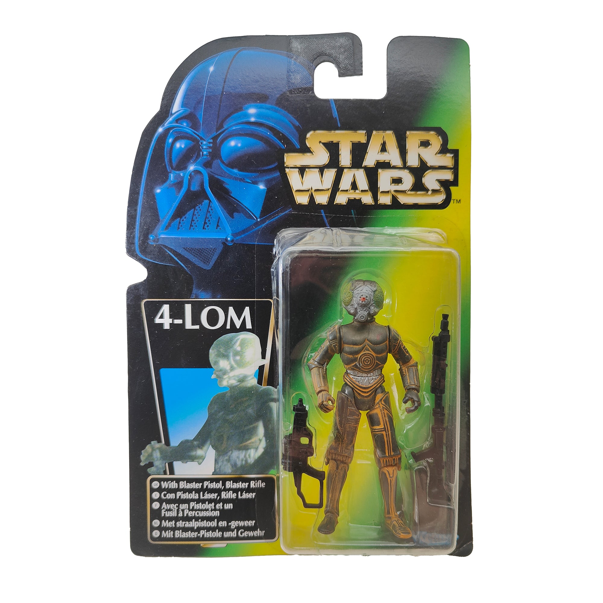 Star Wars Power of The Force 4-Lom Kenobi 3.75 Inch Action Figure 1996 Green Card