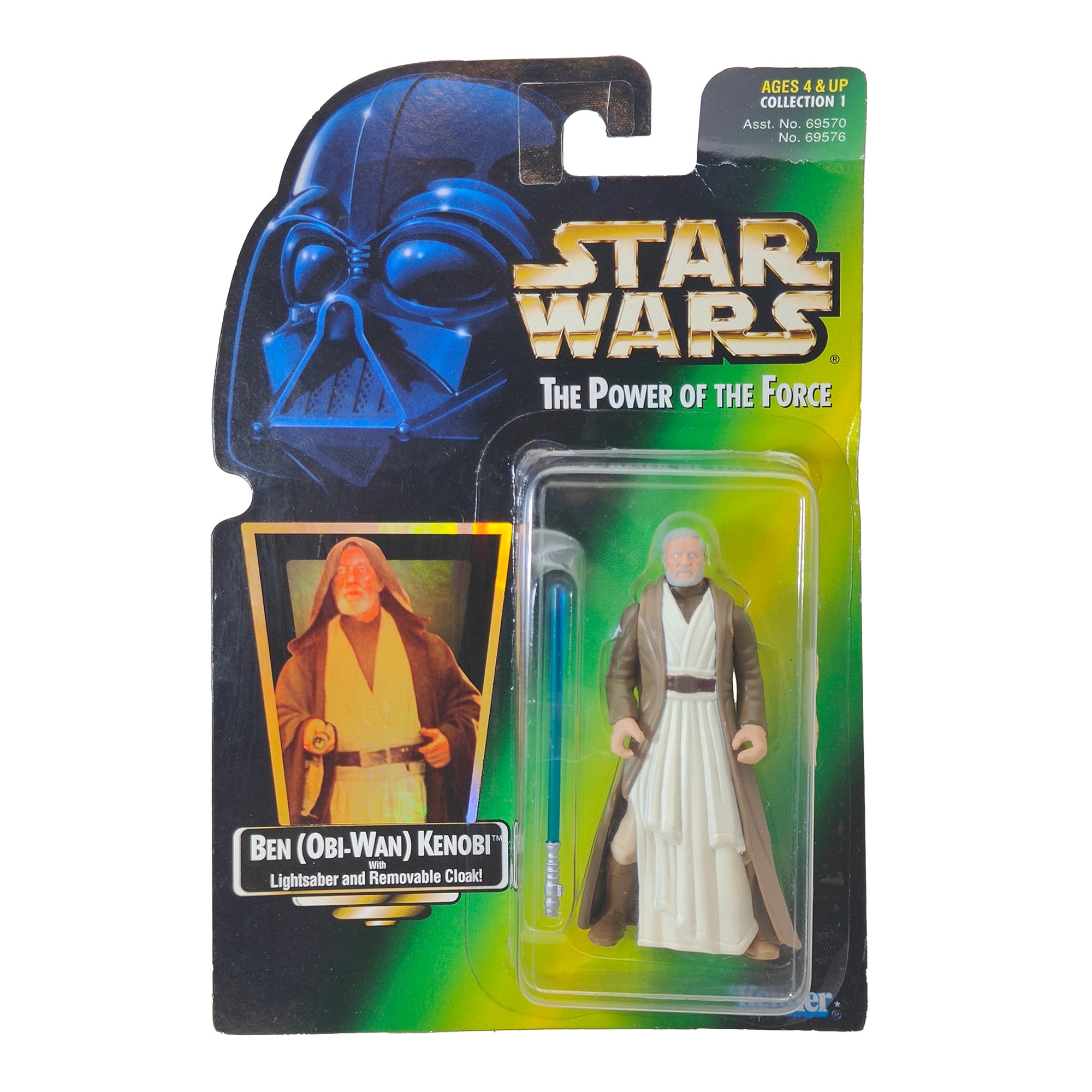 Star Wars Power of The Force Ben Obi Wan Kenobi 3.75 Inch Action Figure 1996 Green Card
