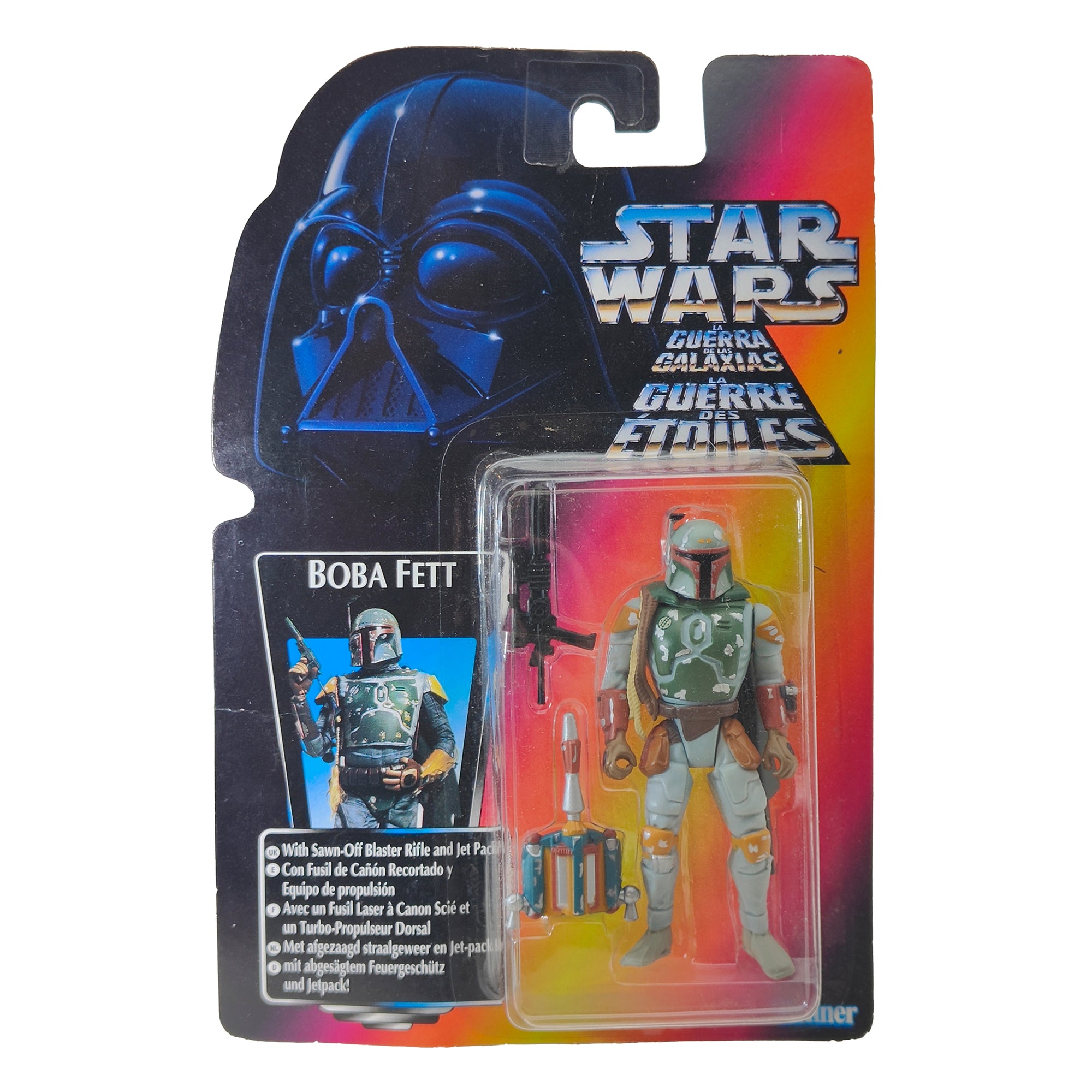 Star Wars Power of The Force Boba Fett 3.75 Inch Action Figure 1995 Red Euro Tri Logo Card