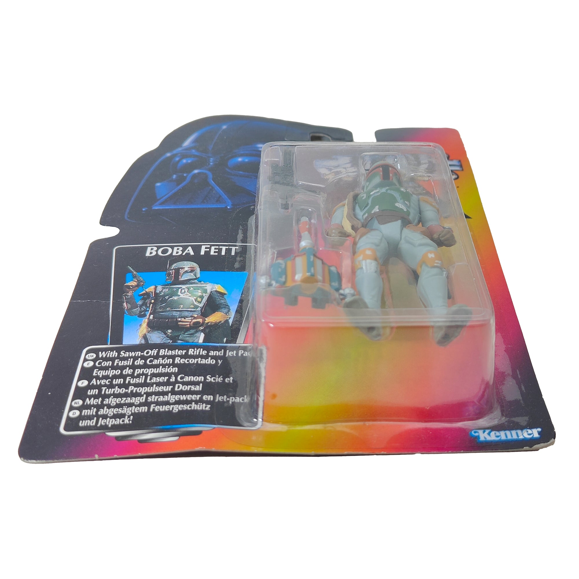 Star Wars Power of The Force Boba Fett 3.75 Inch Action Figure 1995 Red Euro Tri Logo Card