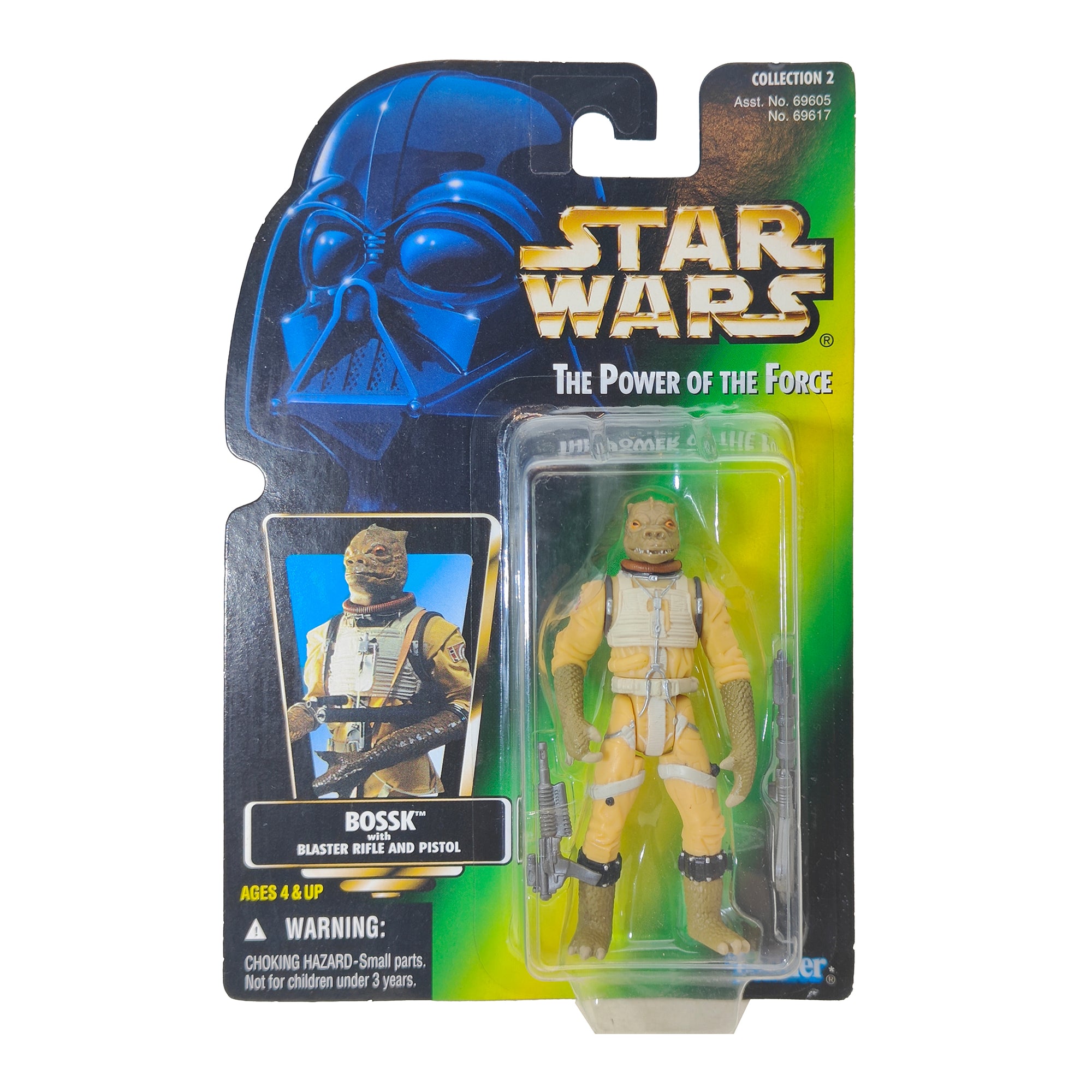 Star Wars Power of The Force Bossk 3.75 Inch Action Figure 1996 Green Card