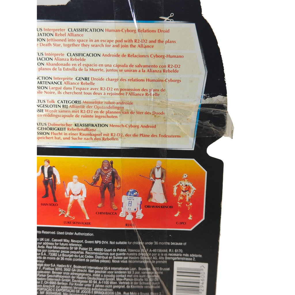 Star Wars Power of The Force C-3P0 3.75 Inch Action Figure 1995 Red Euro Tri Logo Card – Star Wars, Hasbro, 9.5 cm, 1995, pre-owned collector piece, Uncanny Collectibles Dublin Ireland
