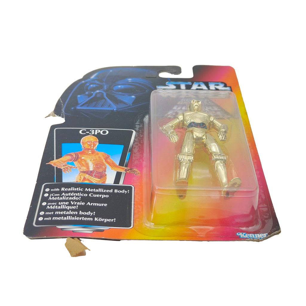 Star Wars Power of The Force C-3P0 3.75 Inch Action Figure 1995 Red Euro Tri Logo Card – Star Wars, Hasbro, 9.5 cm, 1995, pre-owned collector piece, Uncanny Collectibles Dublin Ireland