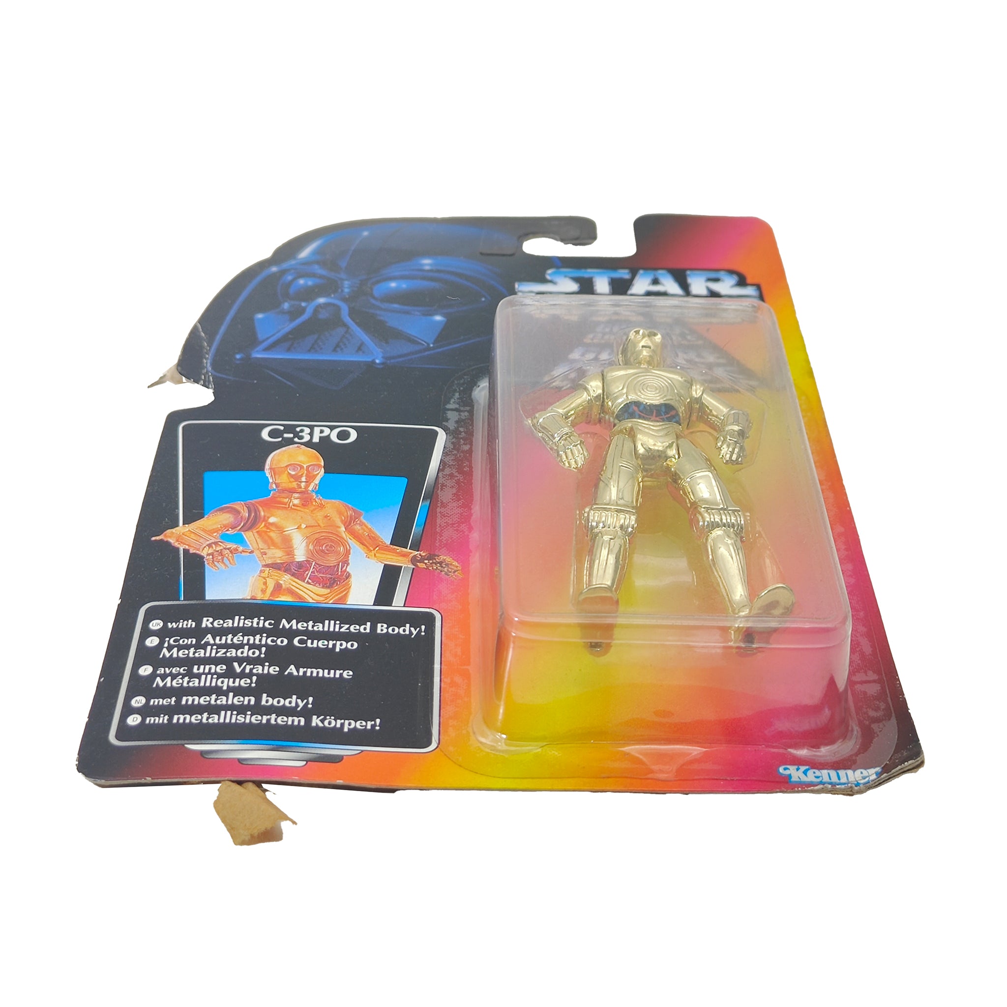 Star Wars Power of The Force C-3P0 3.75 Inch Action Figure 1995 Red Euro Tri Logo Card – Star Wars, Hasbro, 9.5 cm, 1995, pre-owned collector piece, Uncanny Collectibles Dublin Ireland