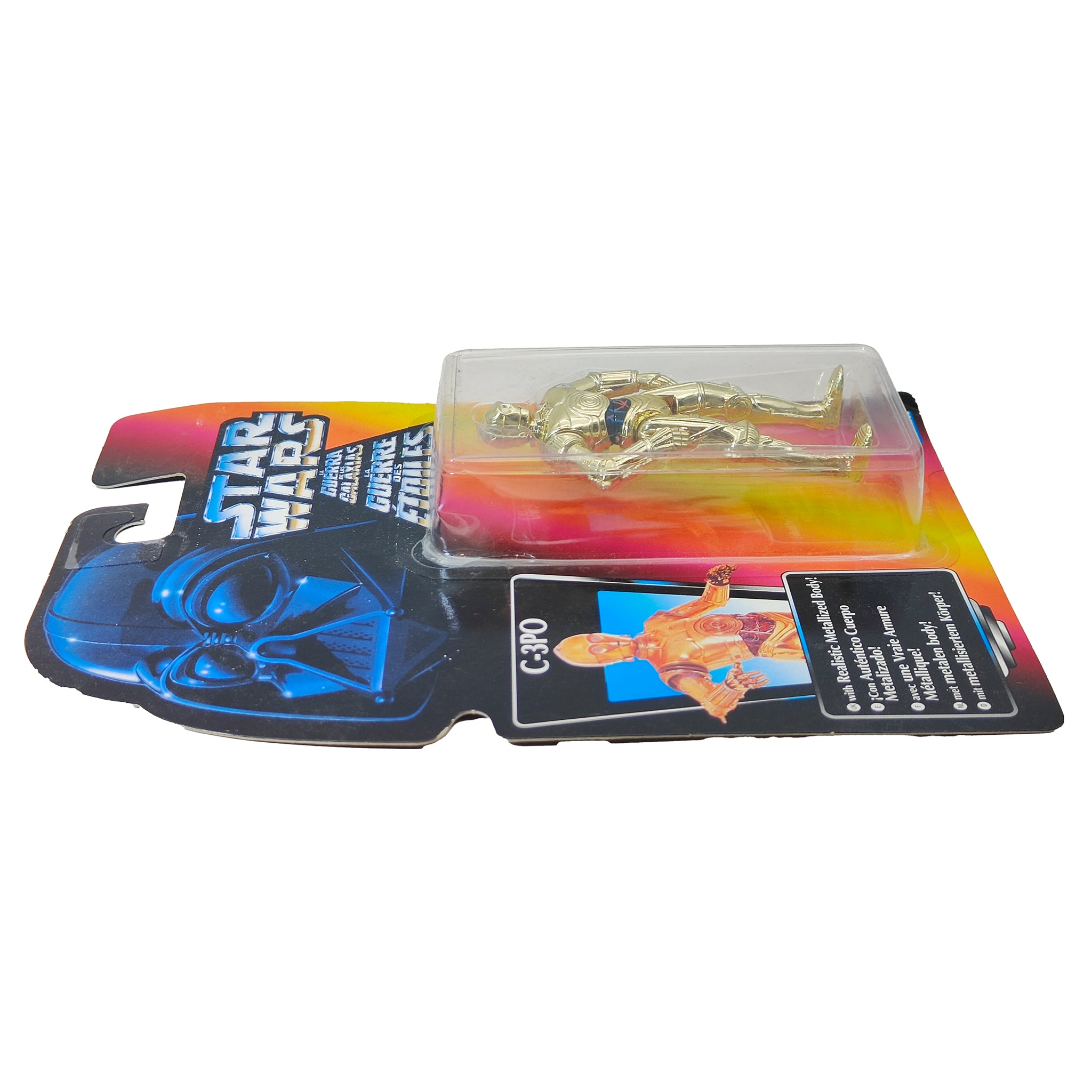 Star Wars Power of The Force C-3P0 Metallic Body 3.75 Inch Action Figure 1995 Red Euro Tri Logo Card – Star Wars, Hasbro, 9.5 cm, 1995, pre-owned collector piece, Uncanny Collectibles Dublin Ireland