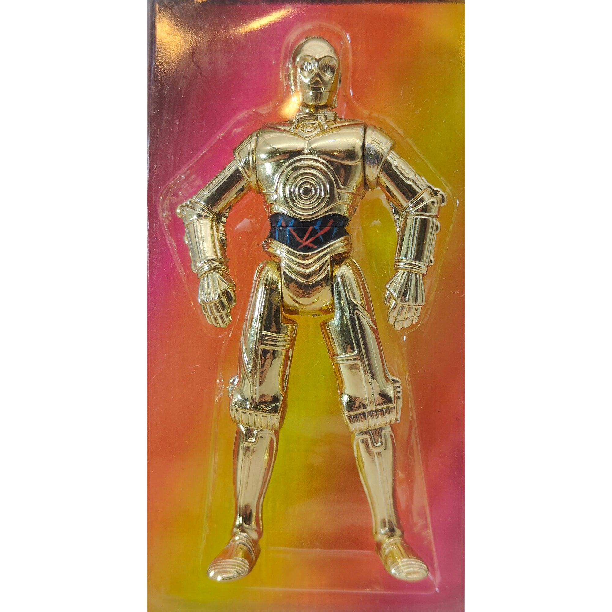Star Wars Power of The Force C-3P0 Metallic Body 3.75 Inch Action Figure 1995 Red Euro Tri Logo Card