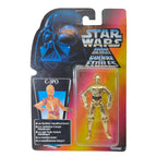 Star Wars Power of The Force C-3P0 Metallic Body 3.75 Inch Action Figure 1995 Red Euro Tri Logo Card – Star Wars, Hasbro, 9.5 cm, 1995, pre-owned collector piece, Uncanny Collectibles Dublin Ireland