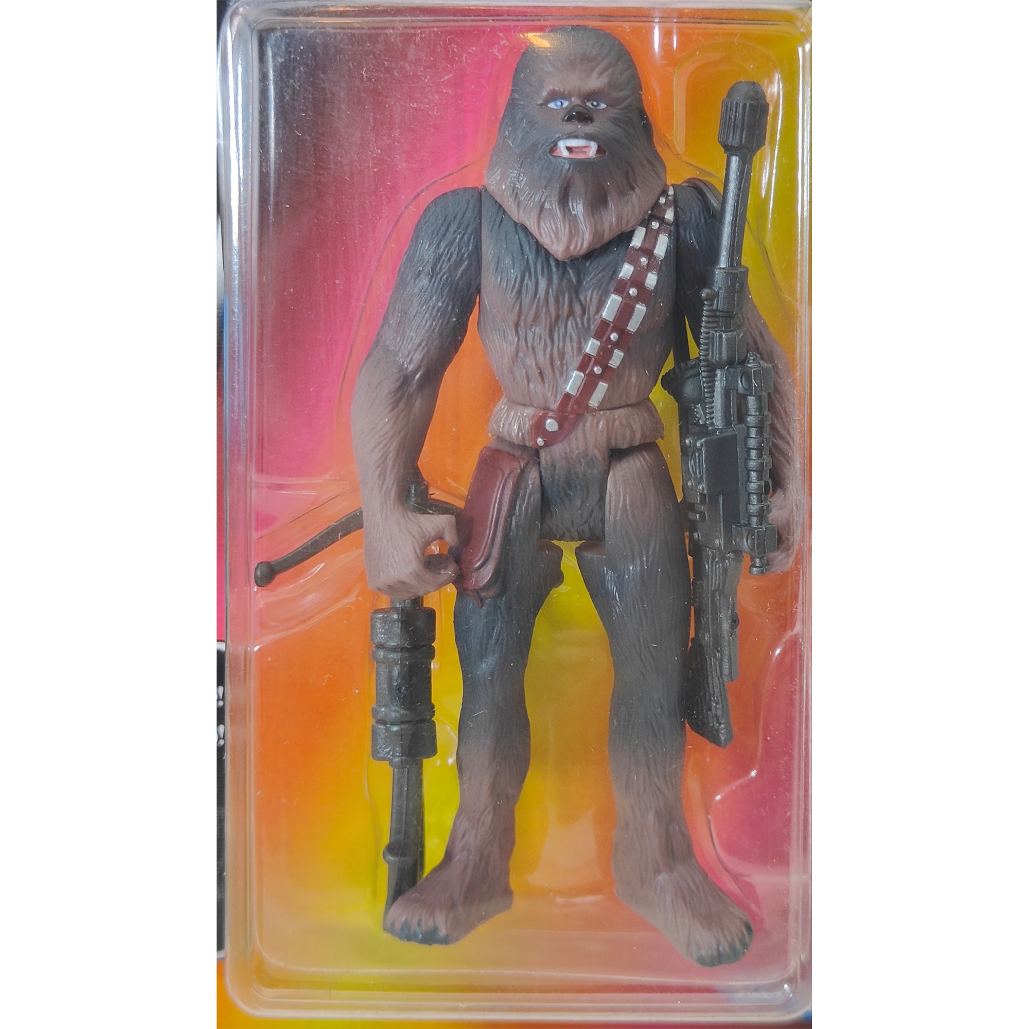 Star Wars Power of The Force Chewbacca 3.75 Inch Action Figure 1995 Red Euro Tri Logo Card