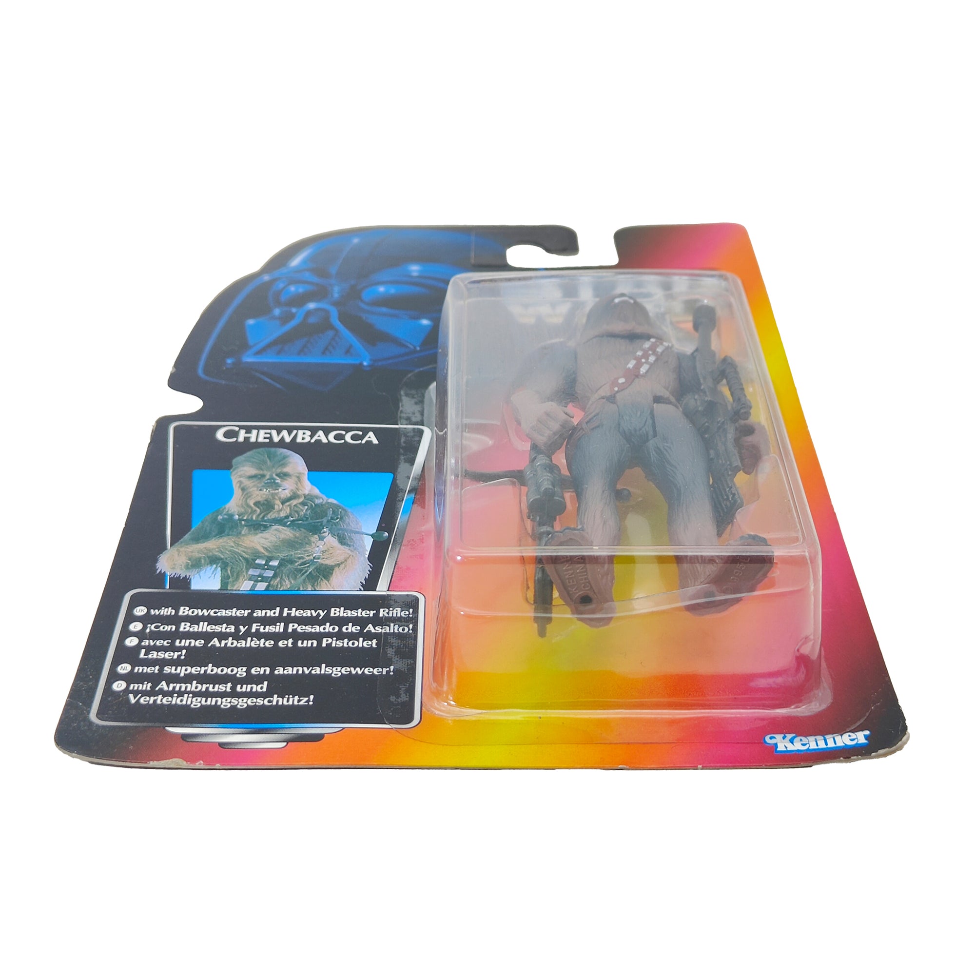 Star Wars Power of The Force Chewbacca 3.75 Inch Action Figure 1995 Red Euro Tri Logo Card
