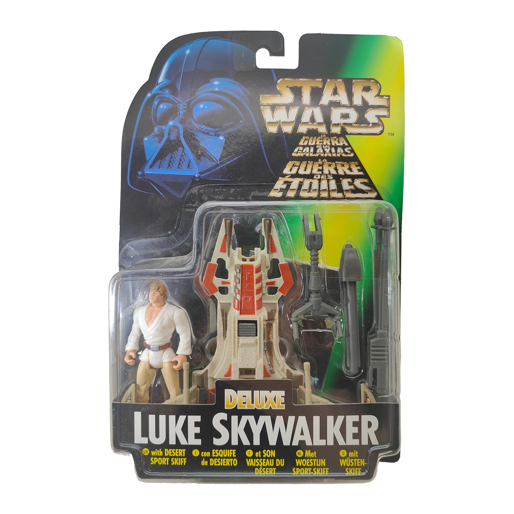 Star Wars Power of The Force Deluxe Luke Skywalker 3.75 Inch Action Figure 1996 Green Tri Logo Card