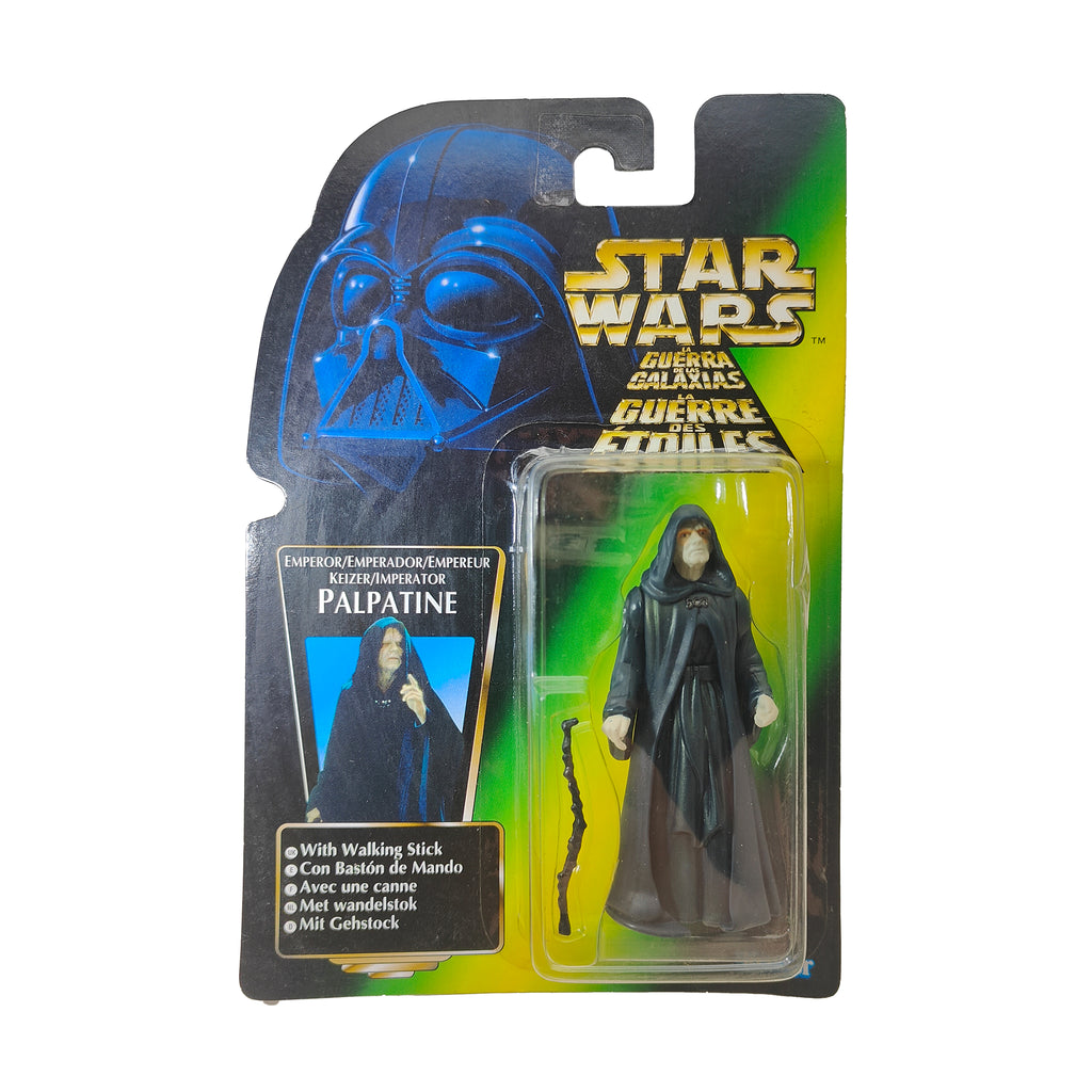 Star Wars Power of The Force Emperor Palpatine 3.75 Inch Action Figure 1996 Green Tri Logo Card – Star Wars, Hasbro, 9.5 cm, 1996, pre-owned collector piece, Uncanny Collectibles Dublin Ireland