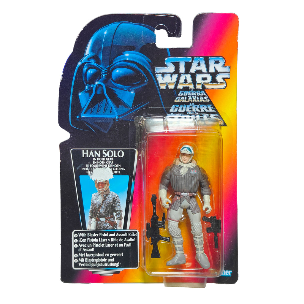 Star Wars Power Of The Force Han Solo Hoth Gear 3.75 Inch Action Figure 1995 Red Euro Tri Logo Card – Star Wars, Hasbro, 9.5 cm, 1995, pre-owned collector piece, Uncanny Collectibles Dublin Ireland