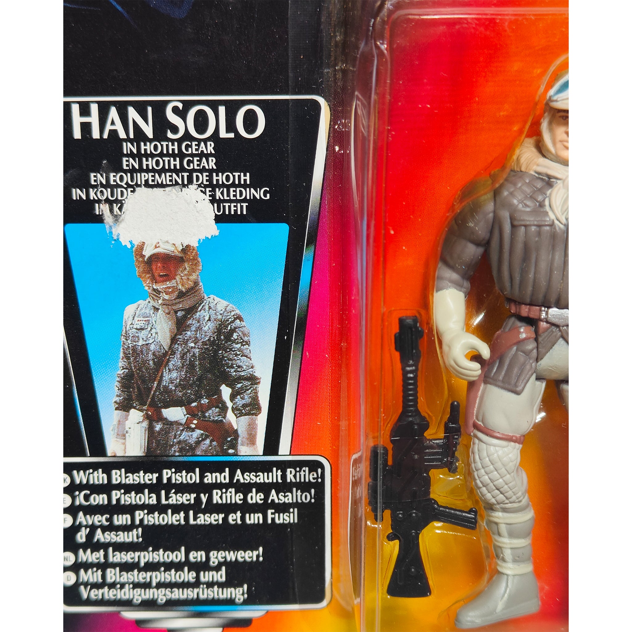 Star Wars Power Of The Force Han Solo Hoth Gear 3.75 Inch Action Figure 1995 Red Euro Tri Logo Card – Star Wars, Hasbro, 9.5 cm, 1995, pre-owned collector piece, Uncanny Collectibles Dublin Ireland