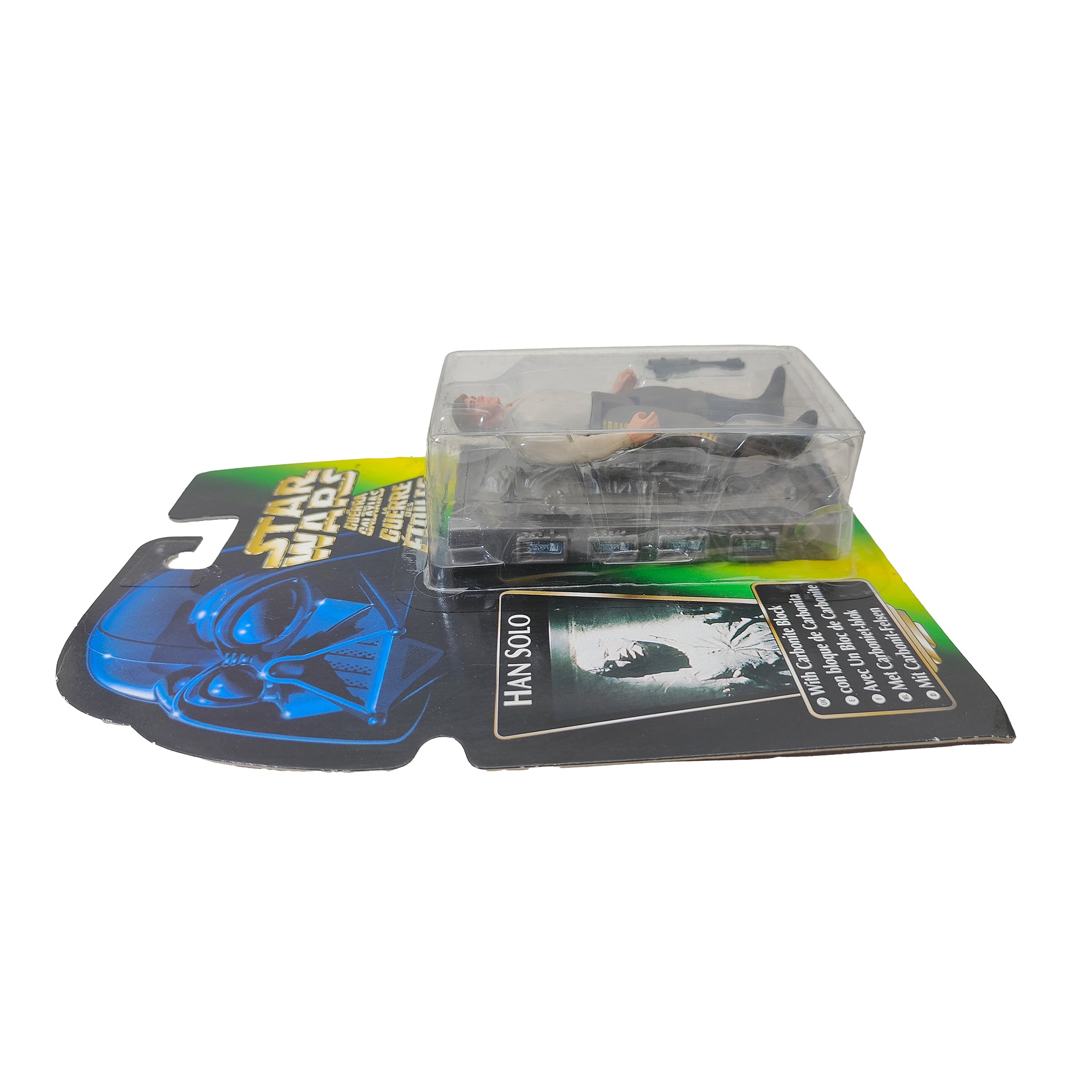 Star Wars Power of The Force Han Solo With Carbonite Block 3.75 Inch Action Figure 1996 Green Tri Logo Card – Star Wars, Hasbro, 9.5 cm, 1996, pre-owned collector piece, Uncanny Collectibles Dublin Ireland