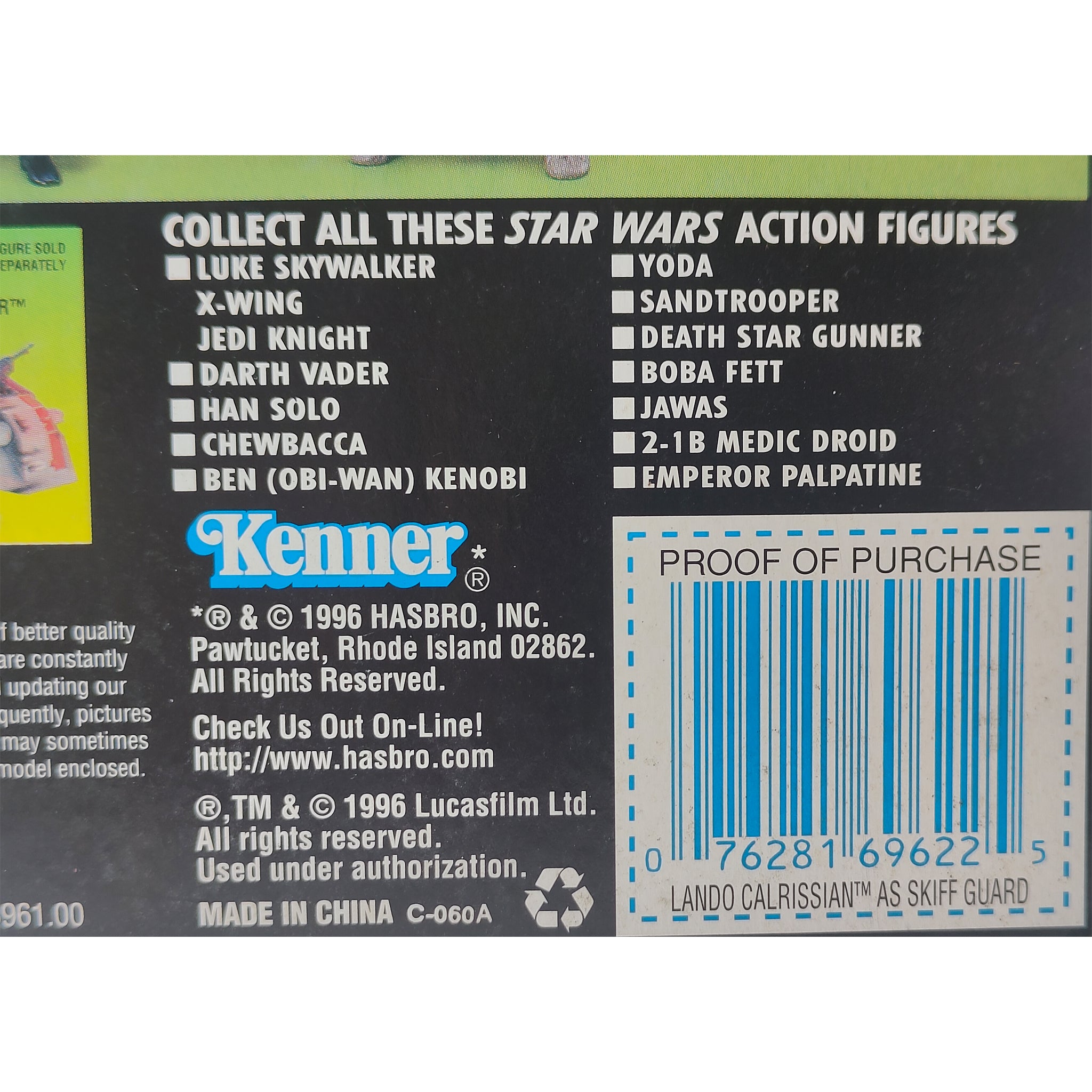 Star Wars Power of The Force Lando Calrissian As Skiff Guard 3.75 Inch Action Figure 1996 – Star Wars, Hasbro, 9.5 cm, 1996, pre-owned collector piece, Uncanny Collectibles Dublin Ireland