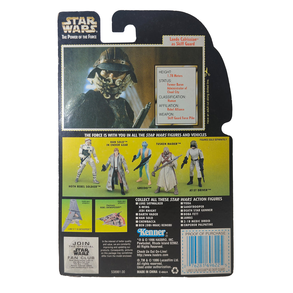 Star Wars Power of The Force Lando Calrissian As Skiff Guard 3.75 Inch Action Figure 1996 – Star Wars, Hasbro, 9.5 cm, 1996, pre-owned collector piece, Uncanny Collectibles Dublin Ireland