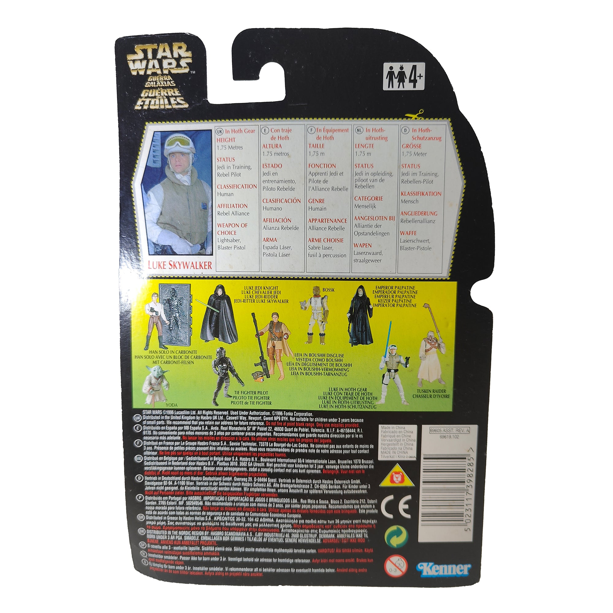 Star Wars Power of The Force Luke Skywalker Hoth 3.75 Inch Action Figure 1996 Green Tri Logo Card