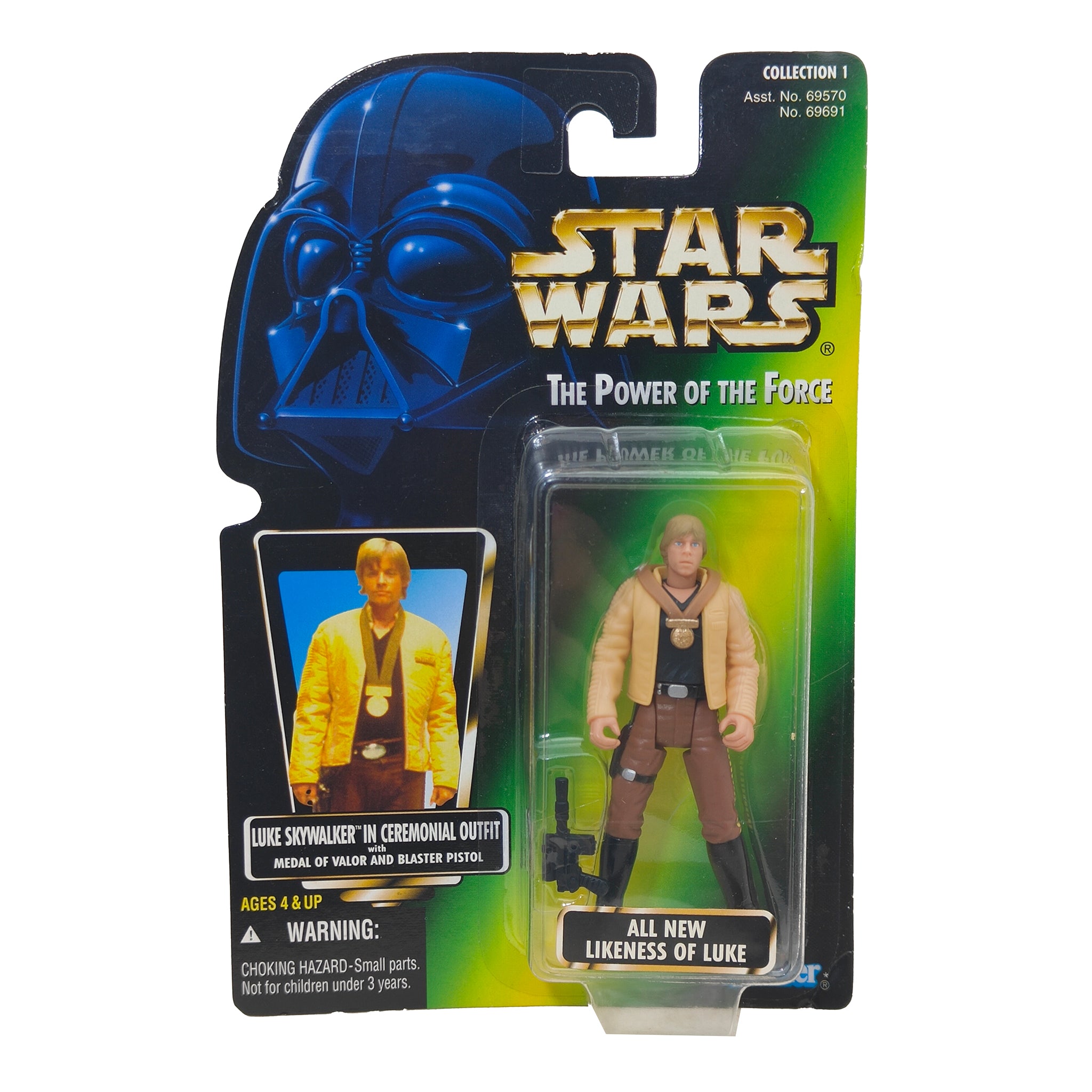 Star Wars Power of The Force Luke Skywalker In Ceremonial Outfit 3.75 Inch Action Figure 1996 Green Card – Star Wars, Hasbro, 9.5 cm, 1996, pre-owned collector piece, Uncanny Collectibles Dublin Ireland