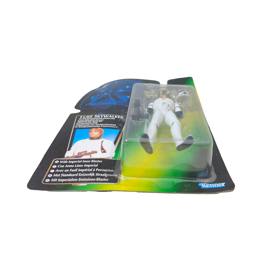 Star Wars Power of The Force Luke Skywalker Stormtrooper Disguise 3.75 Inch Action Figure 1996 Green Tri Logo Card – Star Wars, Hasbro, 9.5 cm, 1996, pre-owned collector piece, Uncanny Collectibles Dublin Ireland