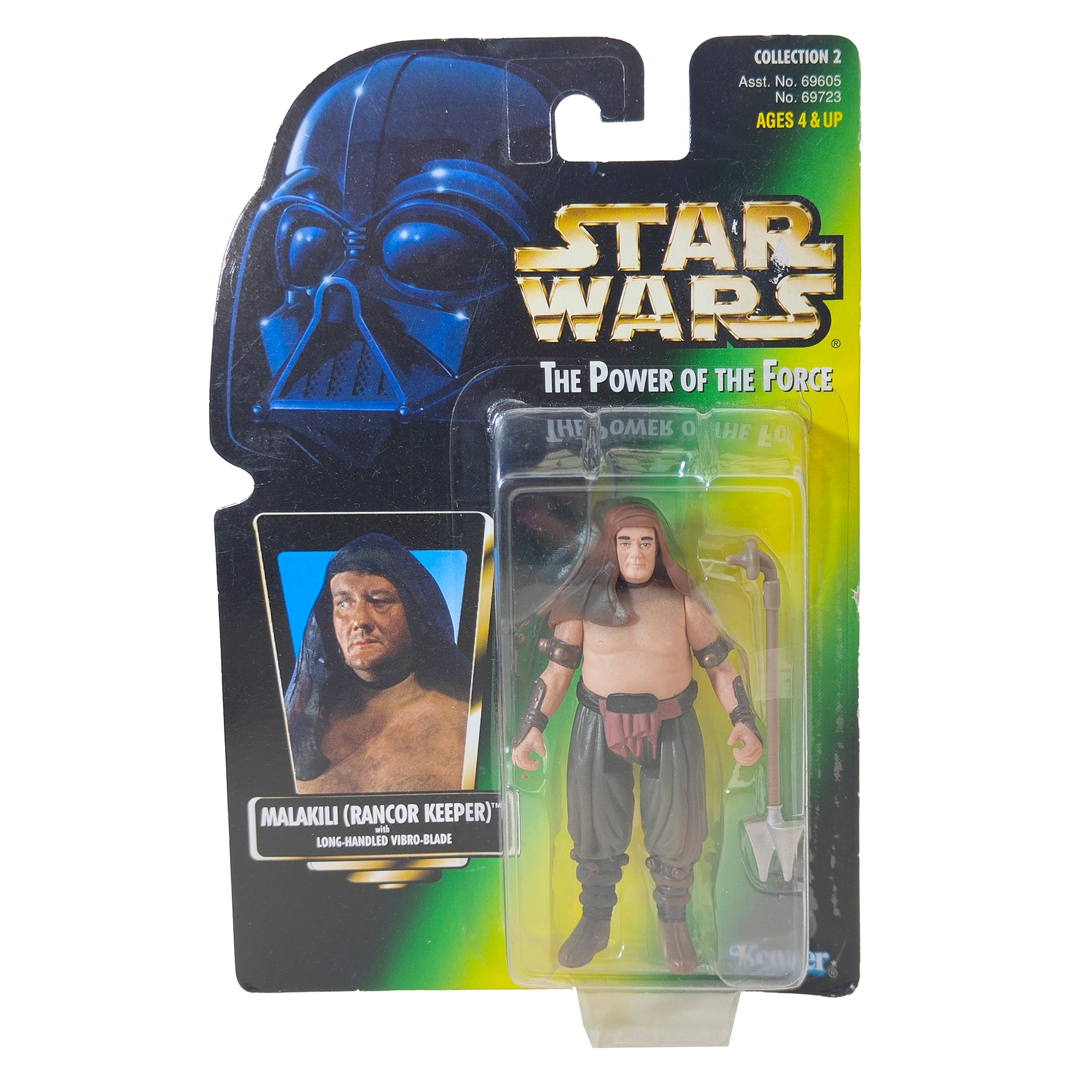 Star Wars Power of The Force Malakili Rancor Keeper 3.75 Inch Action Figure 1996 Green Card