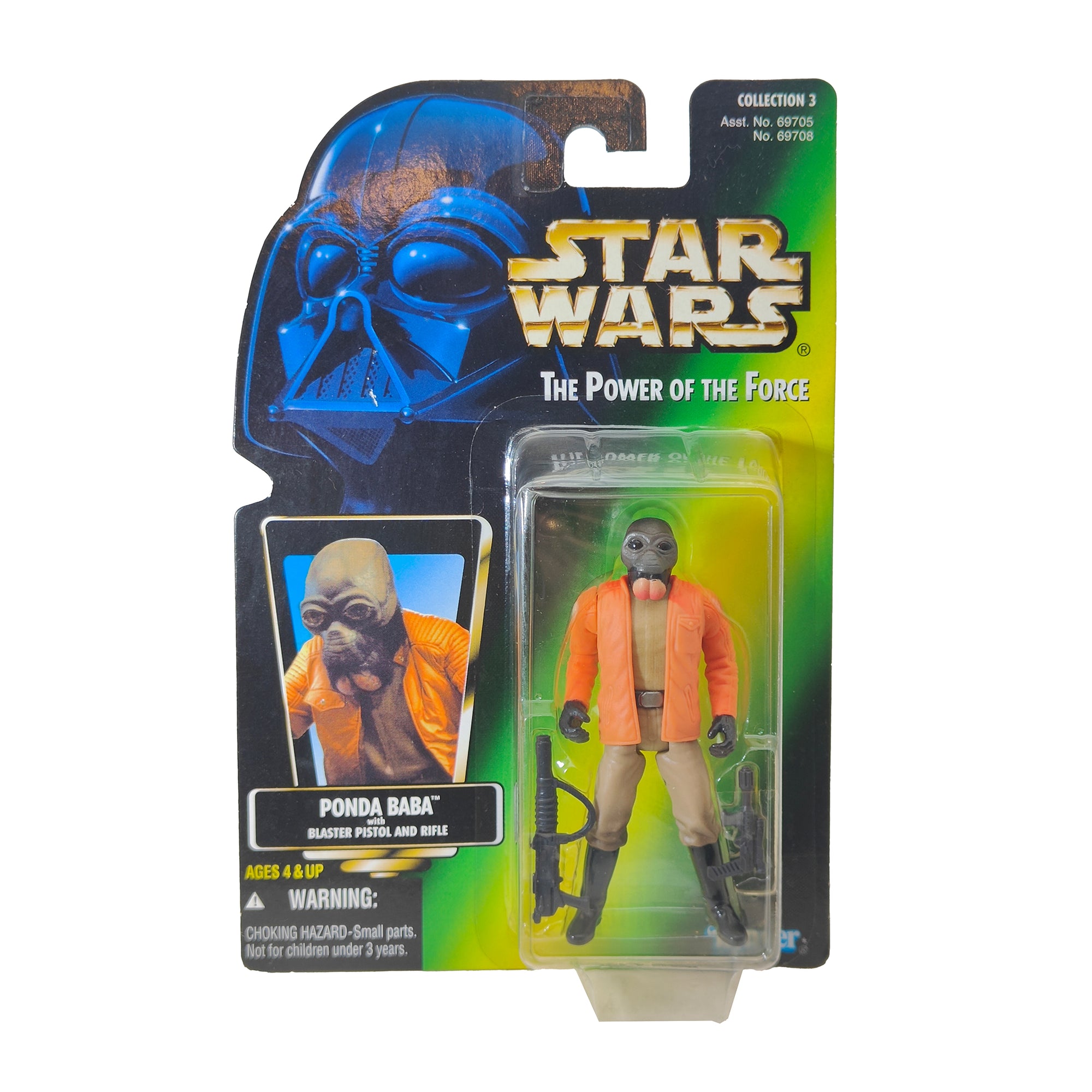 Star Wars Power of The Force Ponda Baba 3.75 Inch Action Figure 1996 Green Card