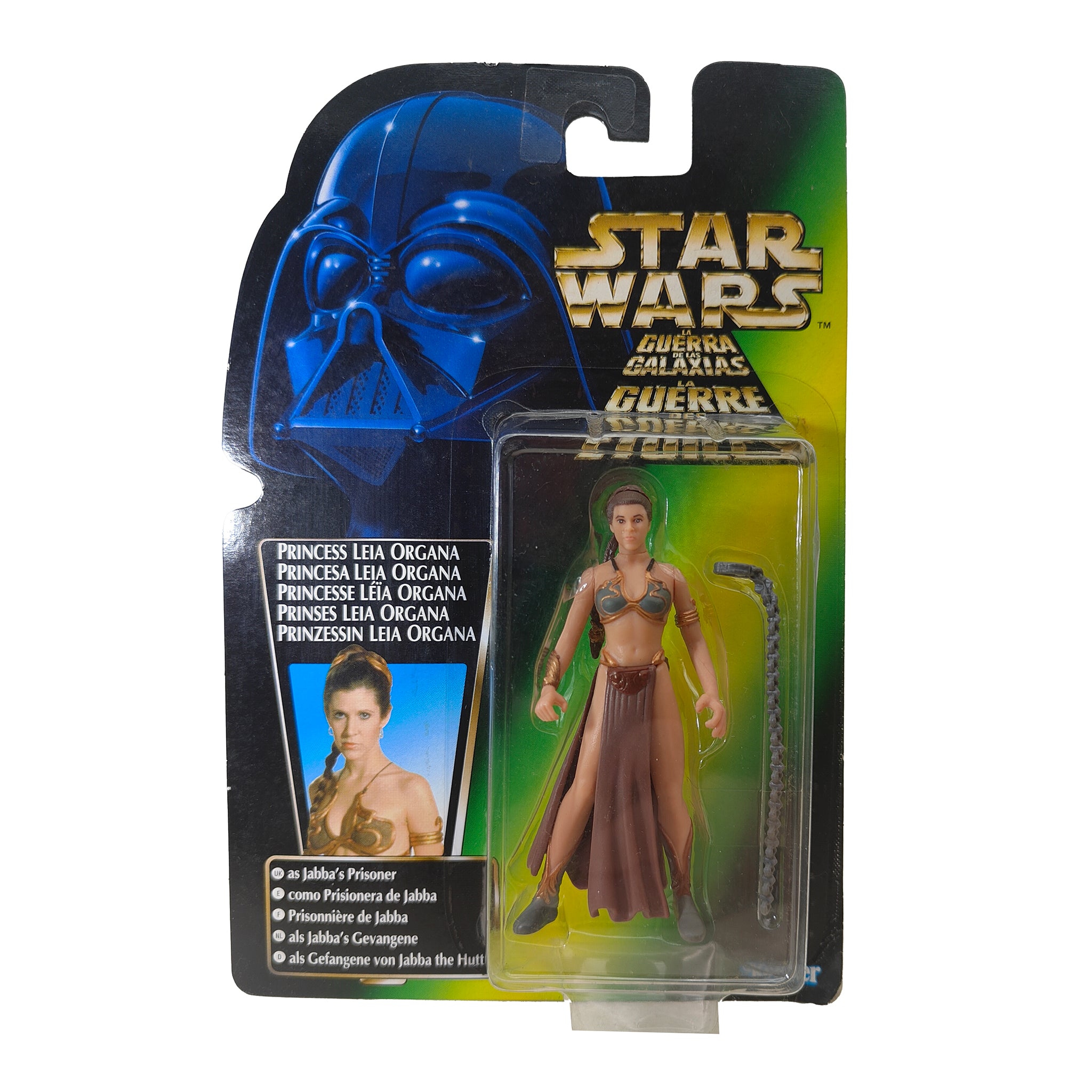 Star Wars Power of The Force Princess Leia Organa Jabbas Prisoner 3.75 Inch Action Figure 1996 Green Tri Logo Card – Star Wars, Hasbro, 9.5 cm, 1996, pre-owned collector piece, Uncanny Collectibles Dublin Ireland